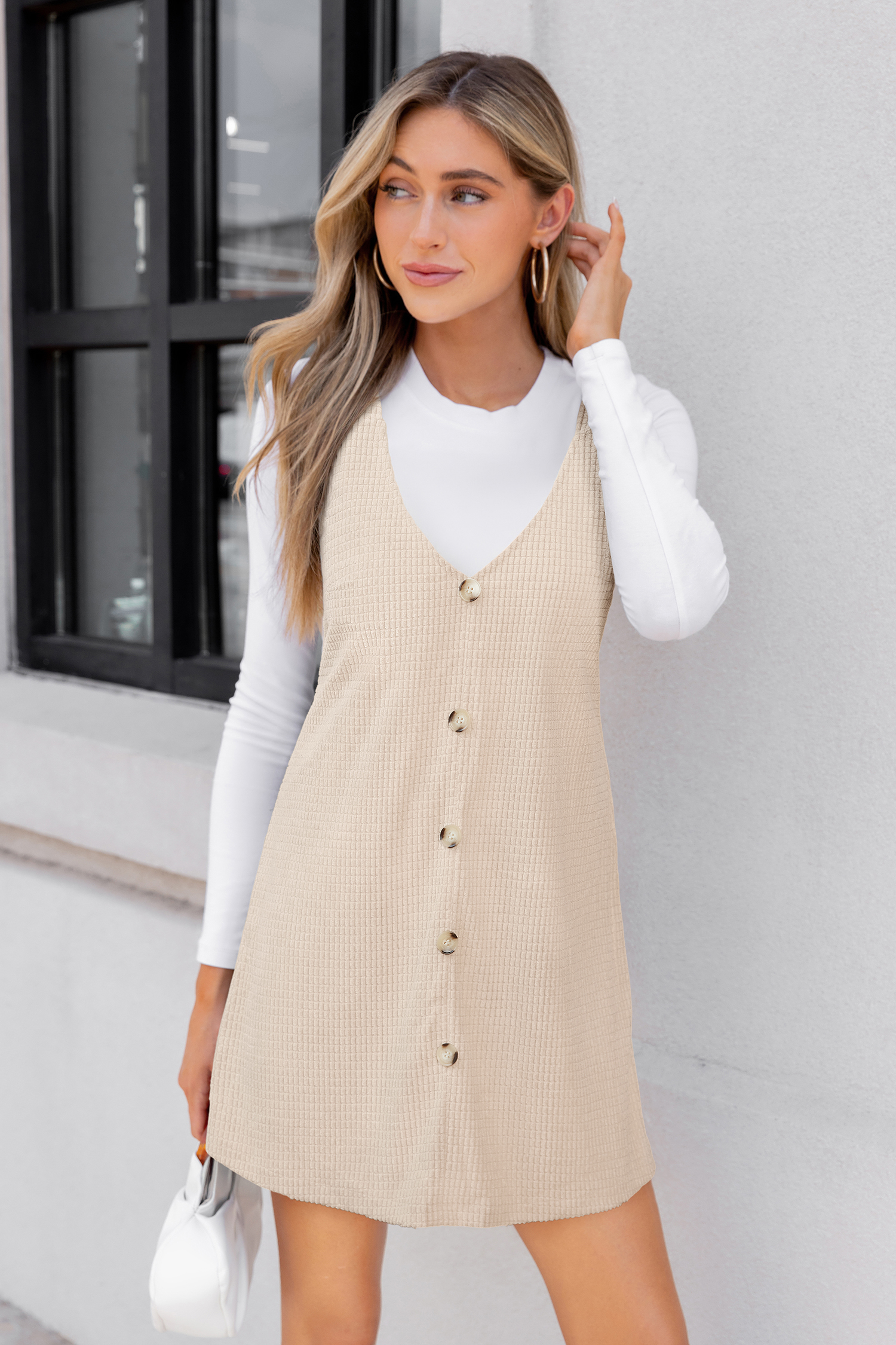 Cupshe Apple Cider Beige Mini Dress In Multi