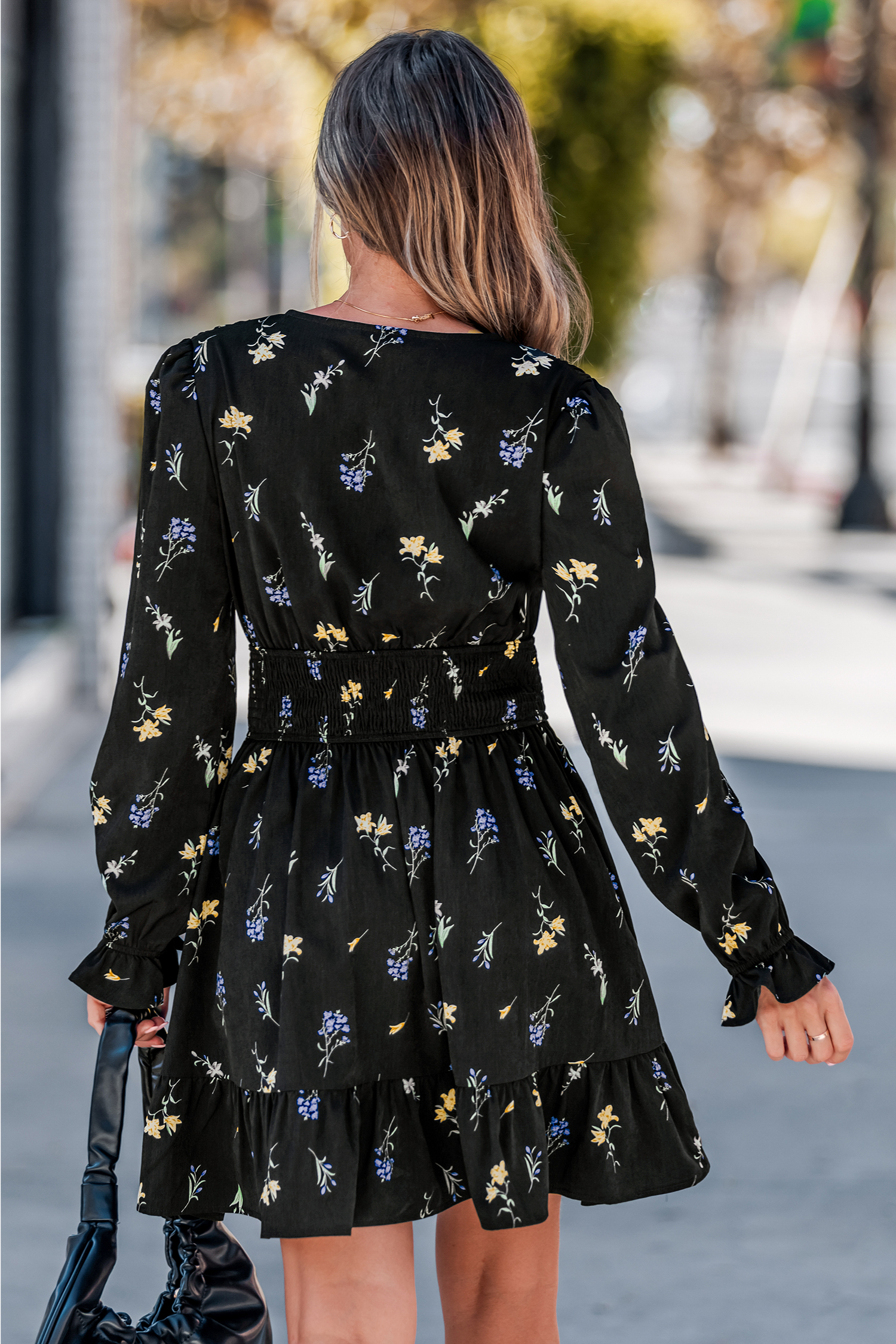 Cupshe Just Bloomed Floral Mini Dress In Black