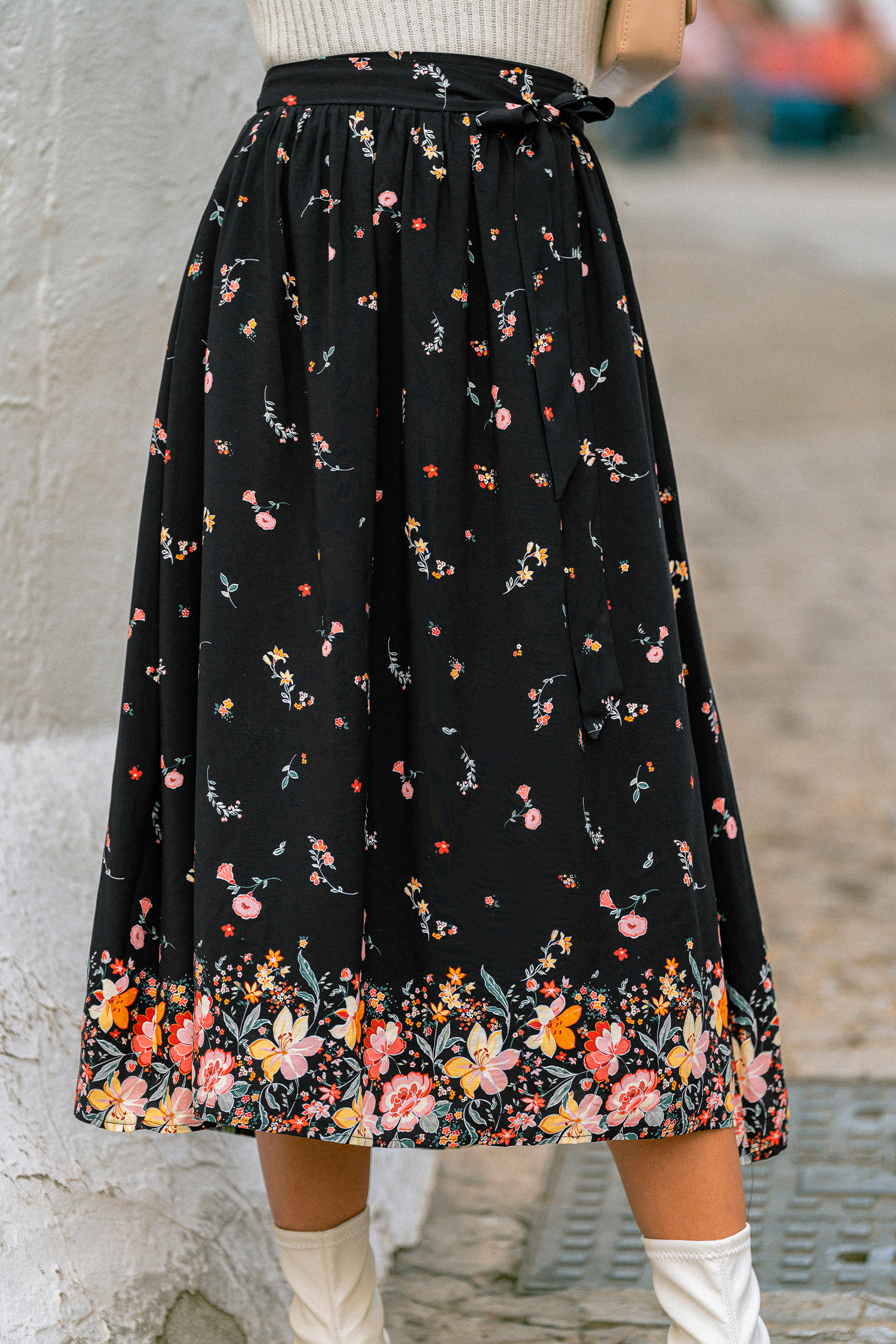 Cupshe Shadow Blossom Floral Maxi Skirt