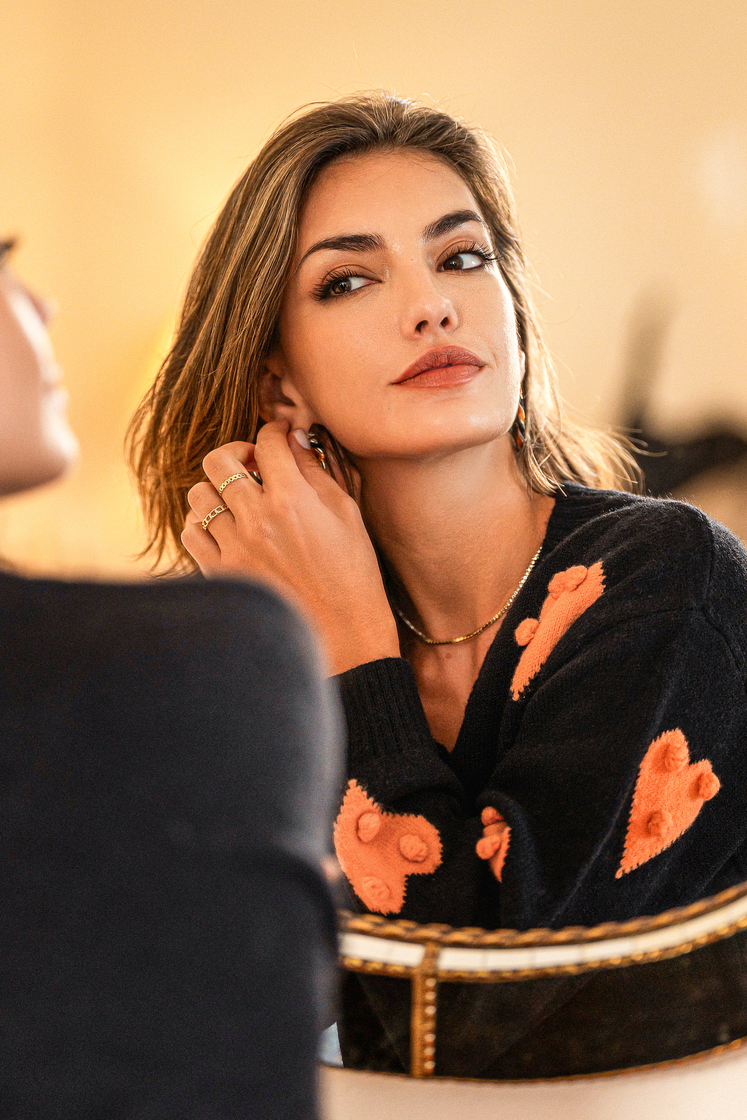 Cupshe From The Heart Black Sweater In Black