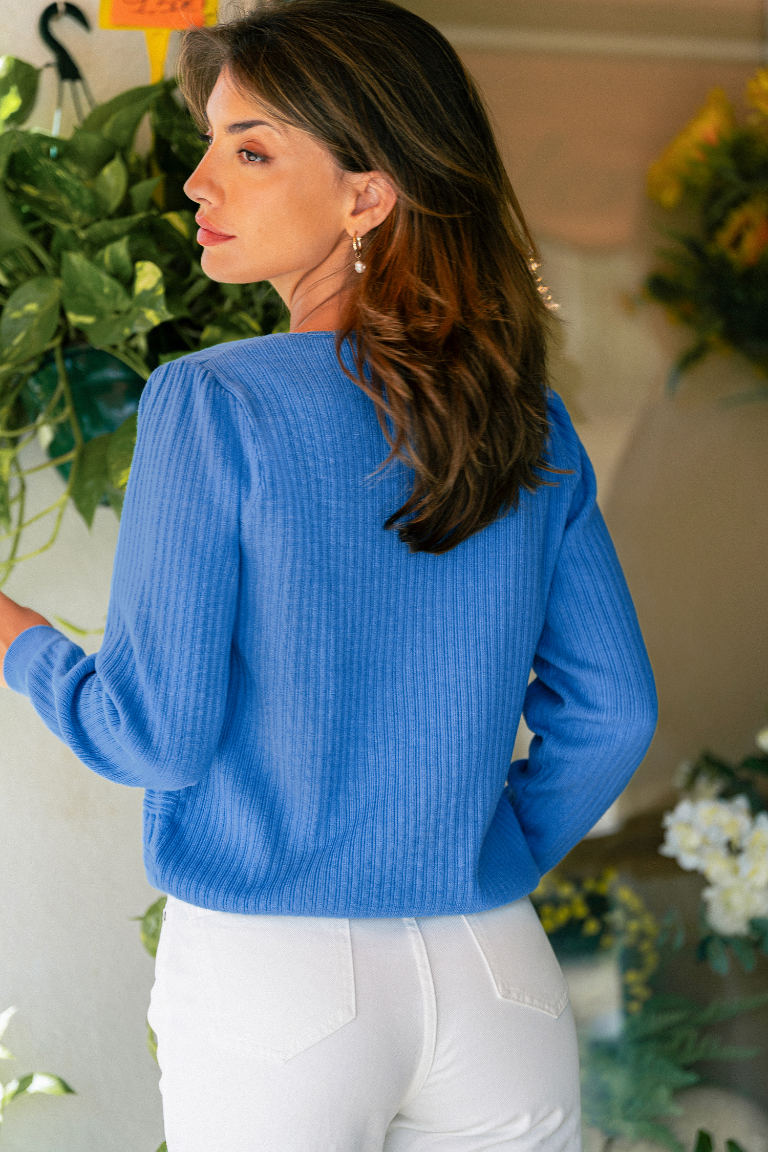 Cupshe Sunny Mood Blue Sweater