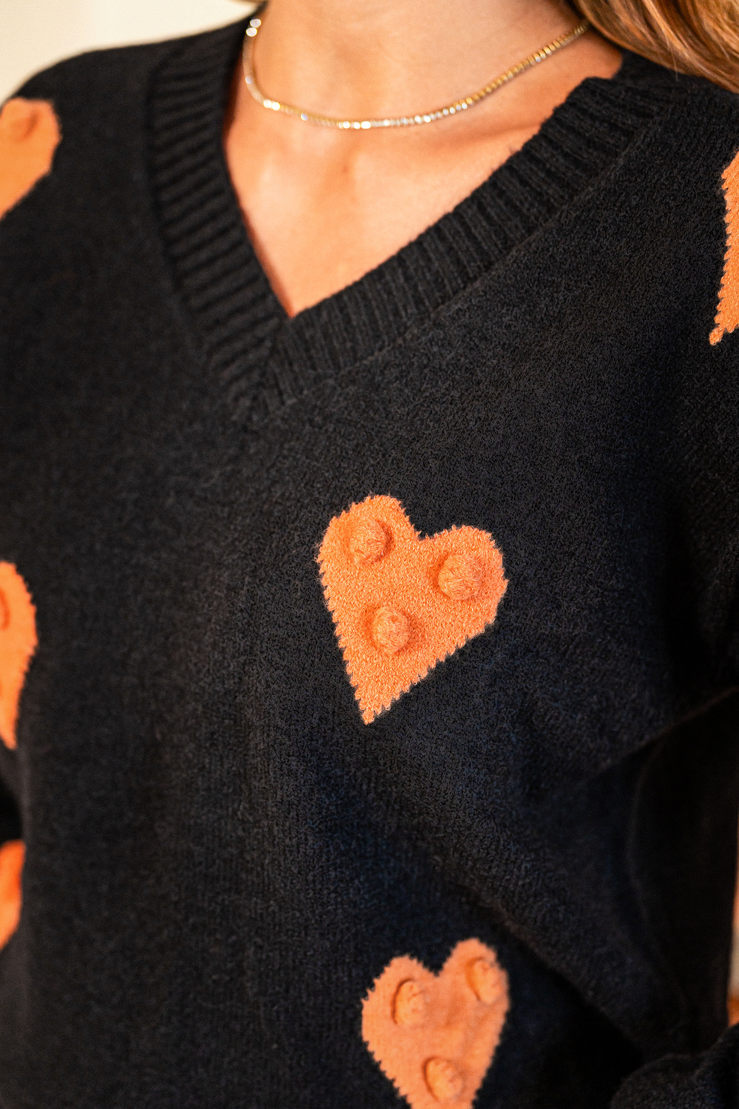 Cupshe From The Heart Black Sweater In Black