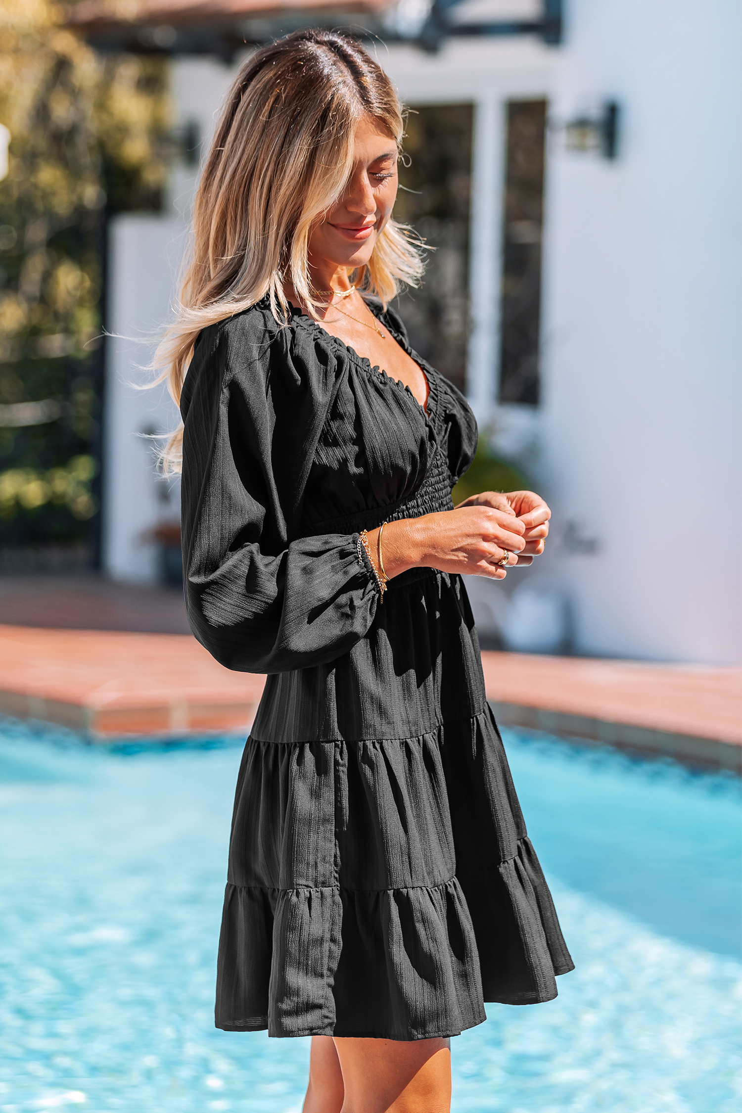 Cupshe Dance The Night Away Black Mini Dress In Black