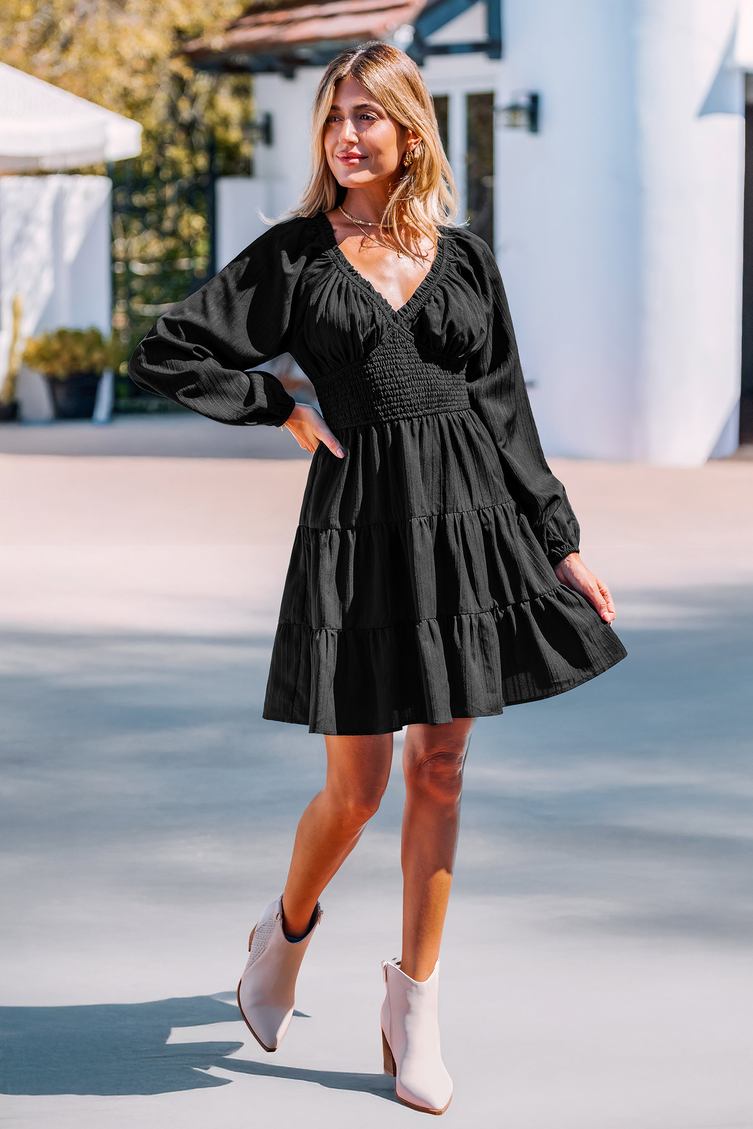 Cupshe Dance The Night Away Black Mini Dress In Black