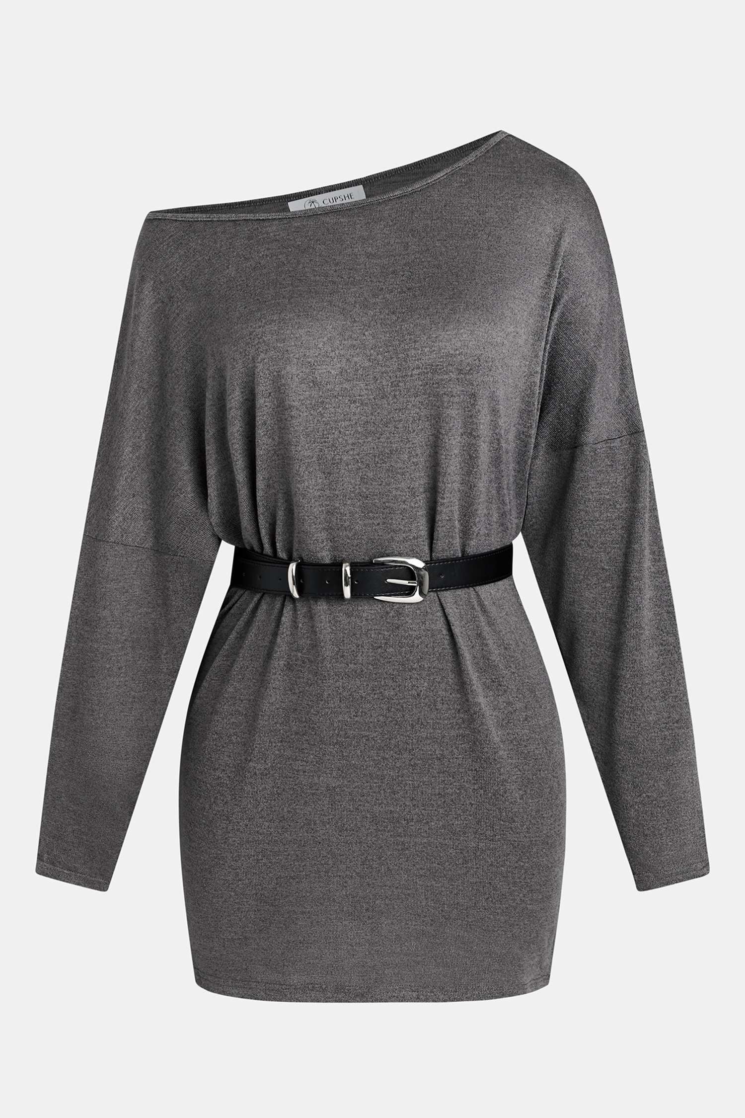 Cupshe Downtown Glow Grey Mini Dress In Gray