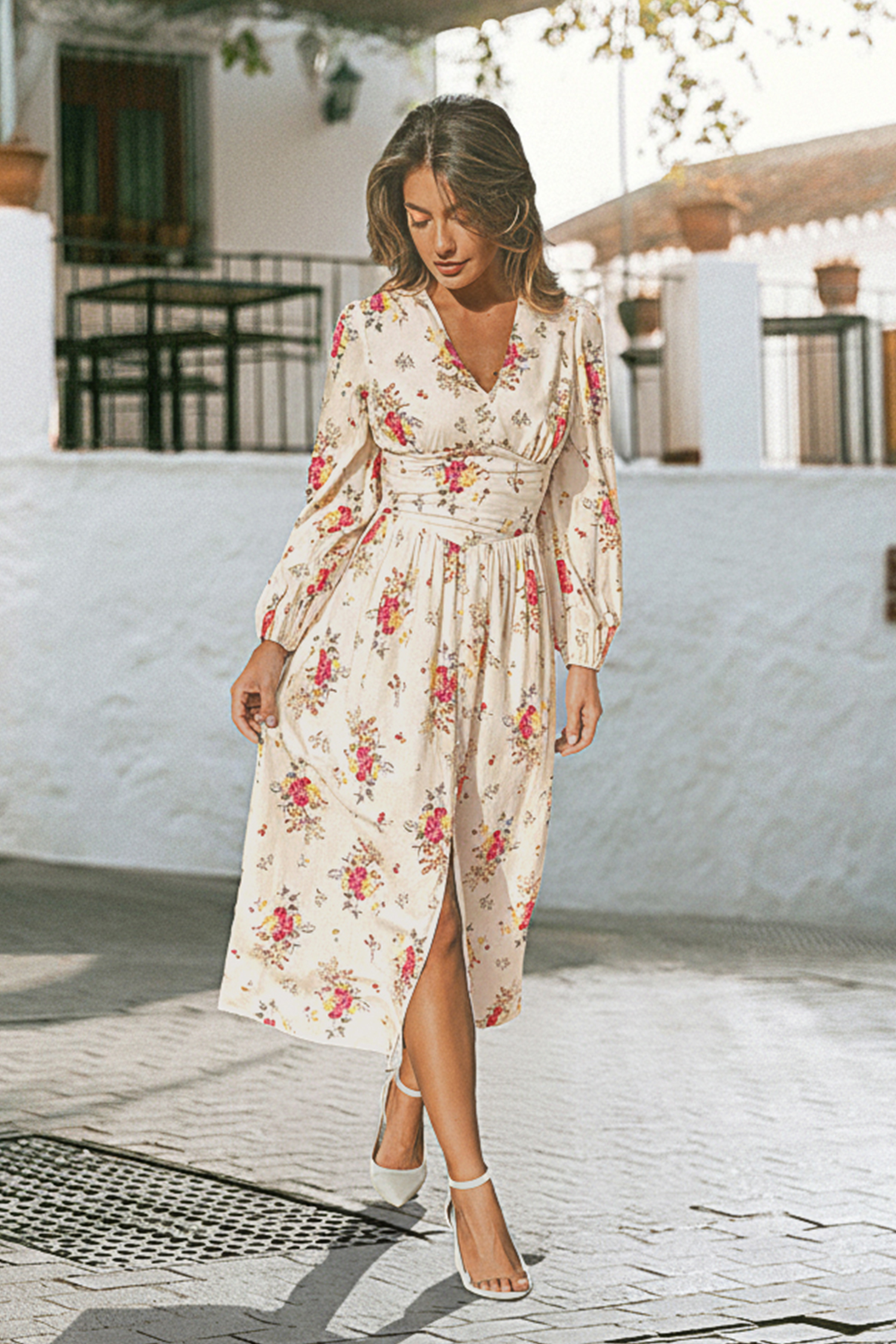 Cupshe Retro Radiance Floral Maxi Dress