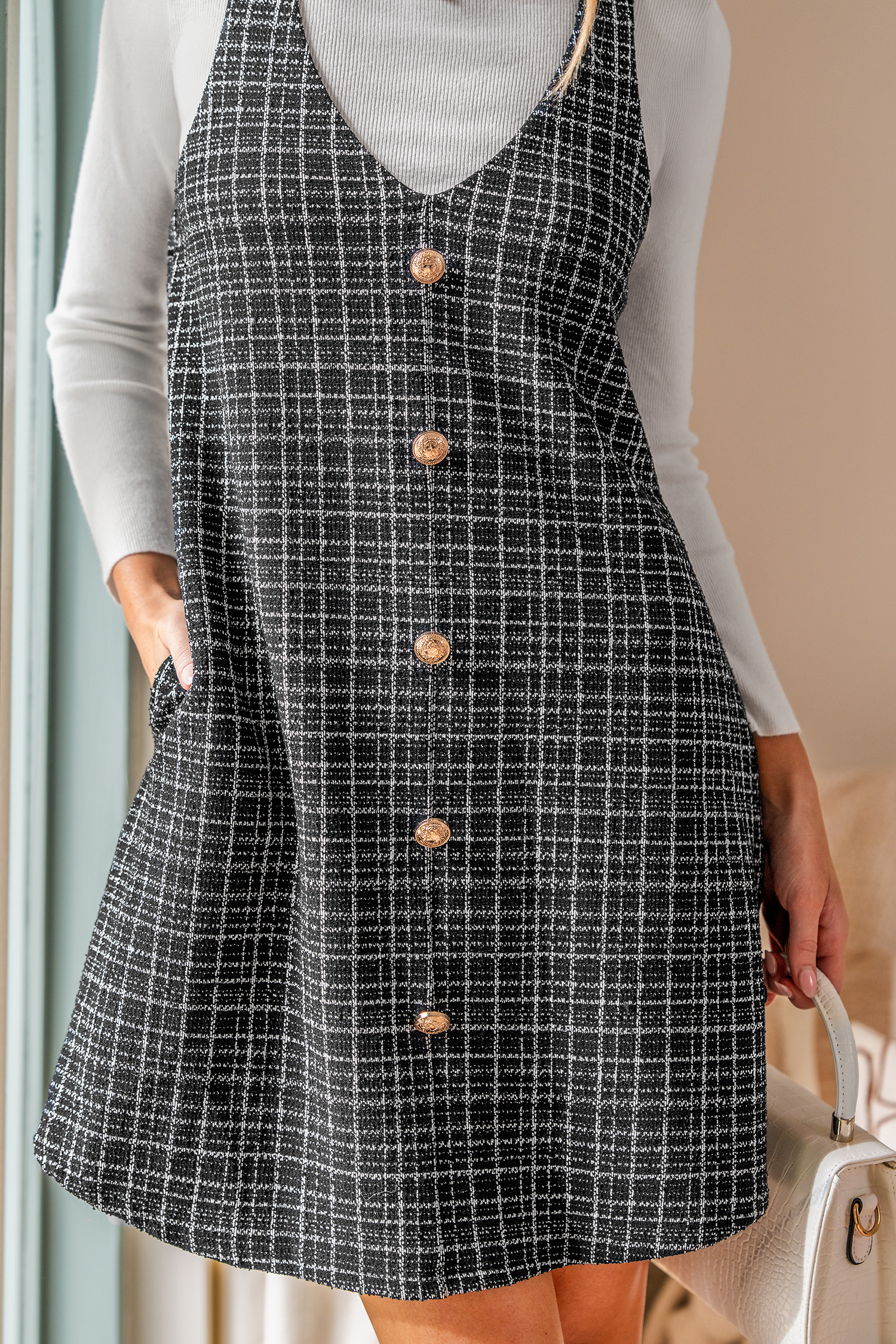 Cupshe Prim & Proper Plaid Mini Dress In Multi