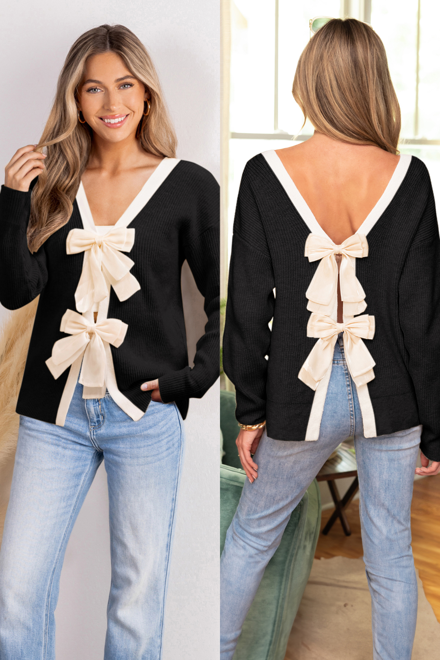 Cupshe Warm Regards Black Sweater In Black