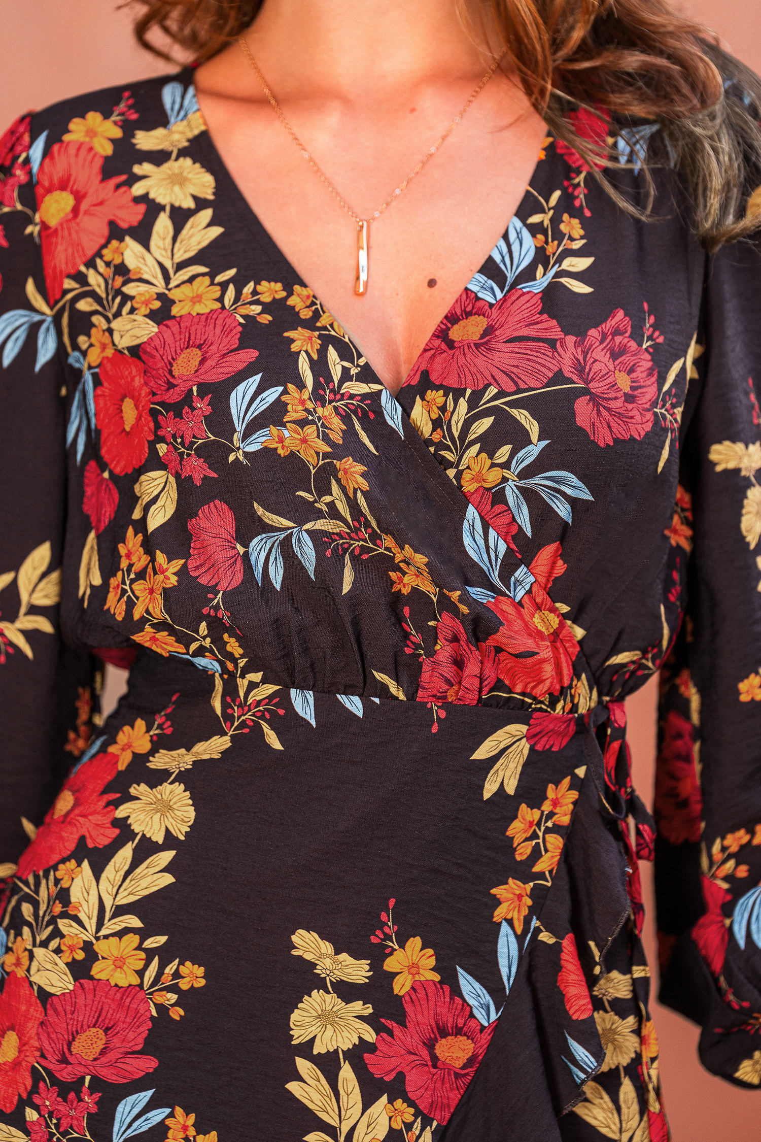 Cupshe Heart To Heart Floral Mini Dress In Brown