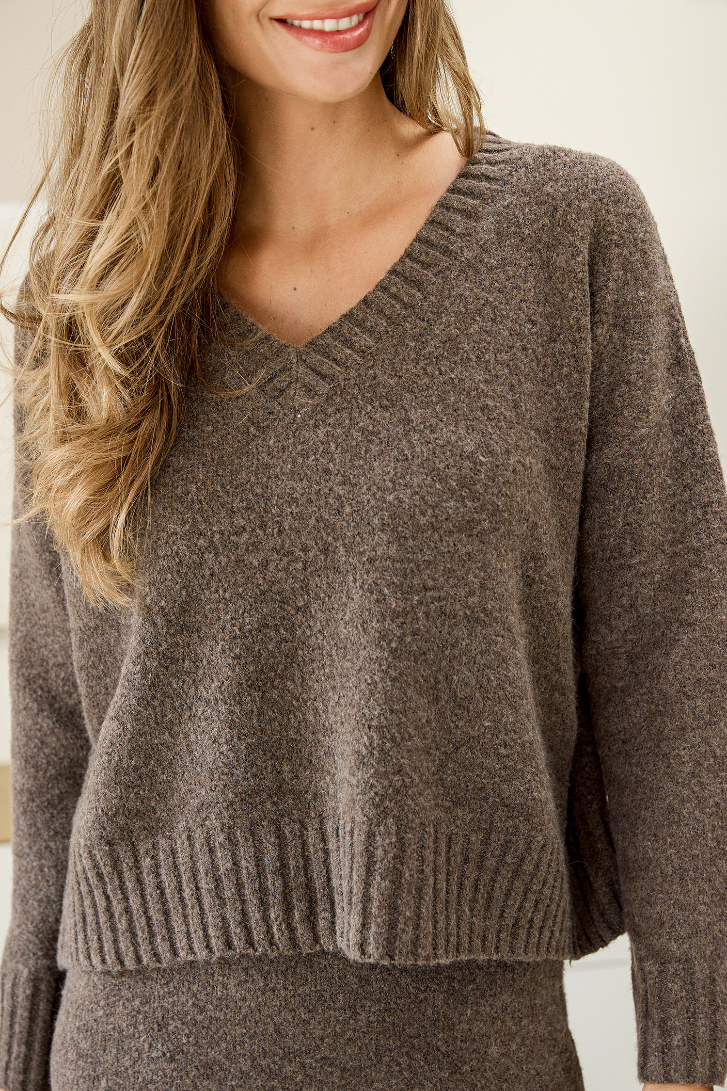 Cupshe Dreamy Days Brown Sweater In Gray