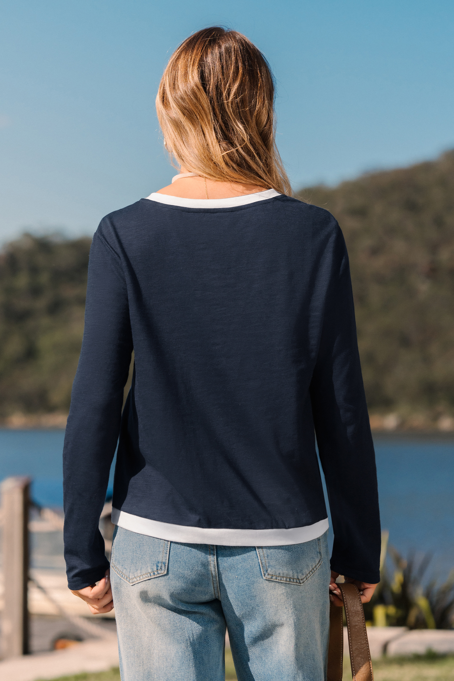 Cupshe Galactic Glow Two-toned Top In Blue