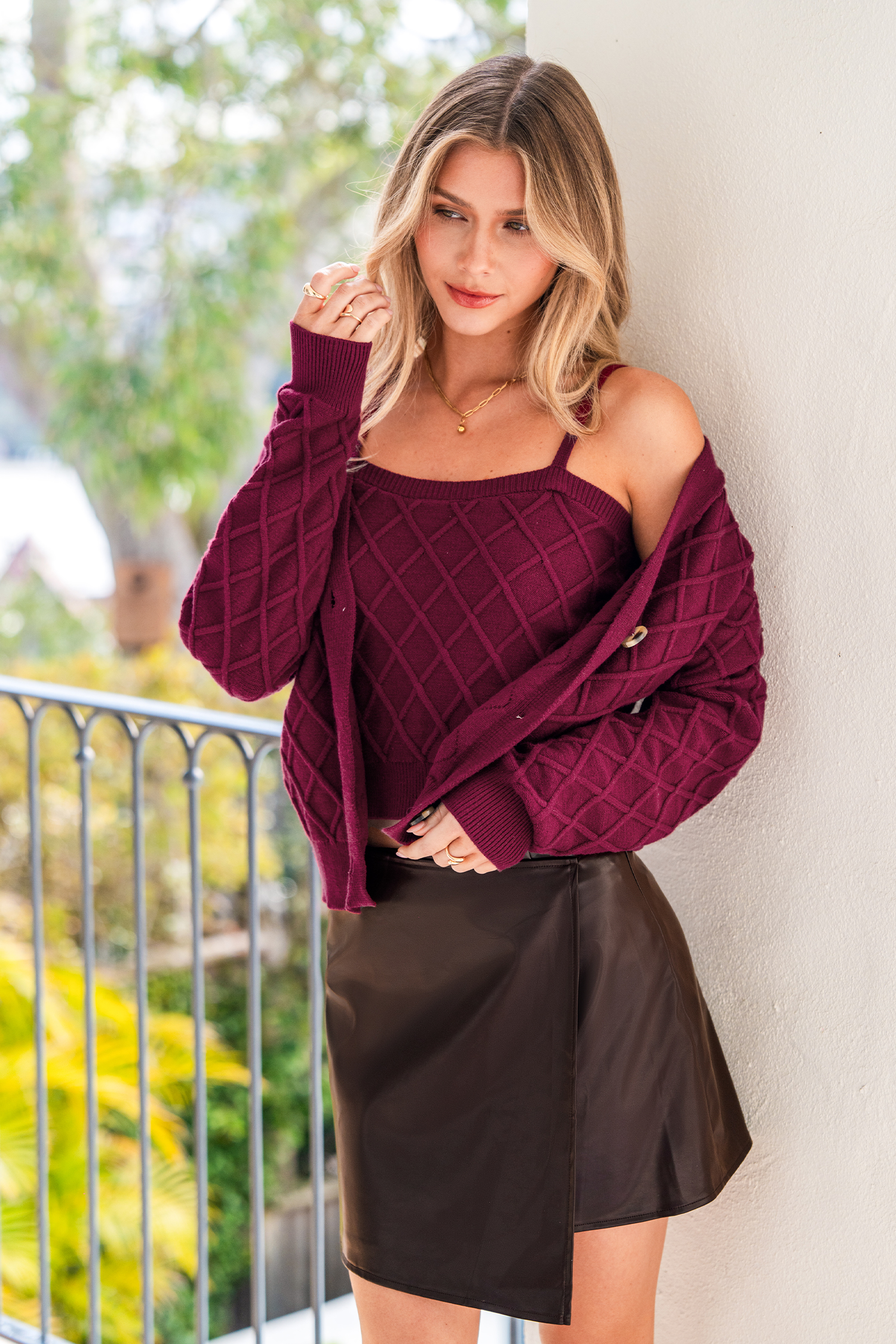 Cupshe Wild Berry Red Knit Top In Burgundy