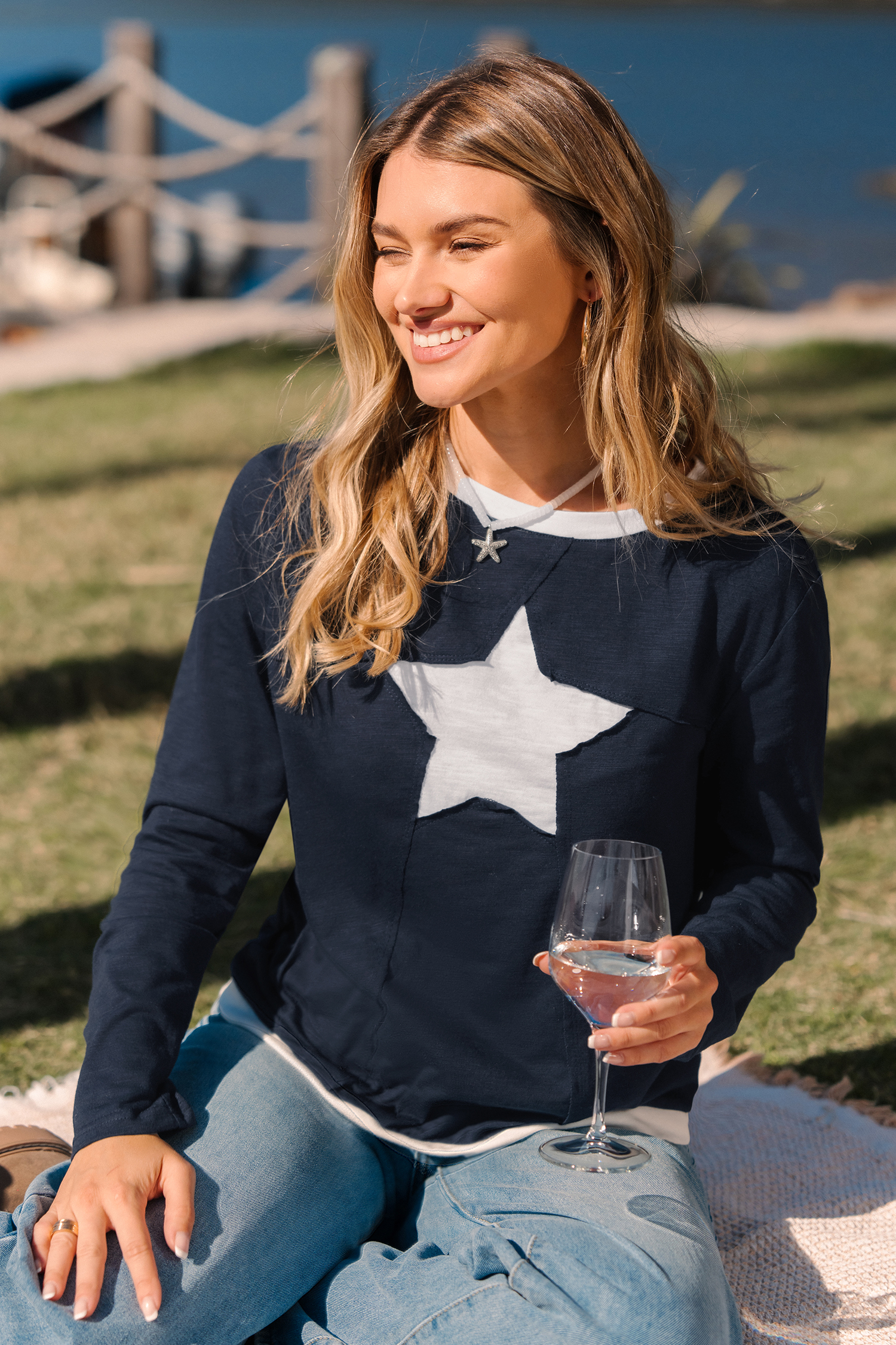 Top bicolore col rond