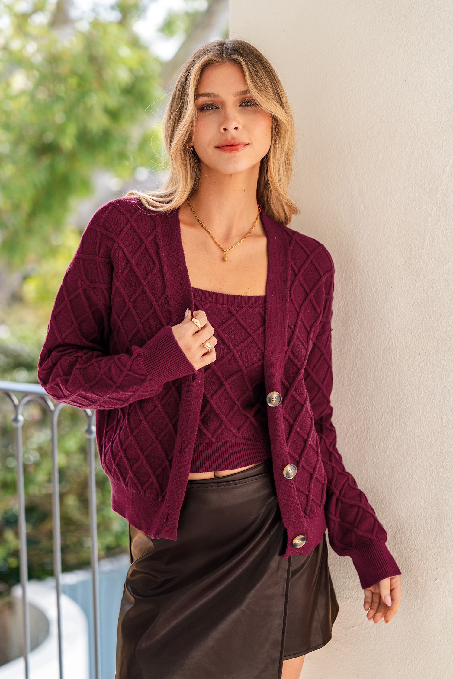 Cupshe Wild Berry Red Knit Top In Burgundy
