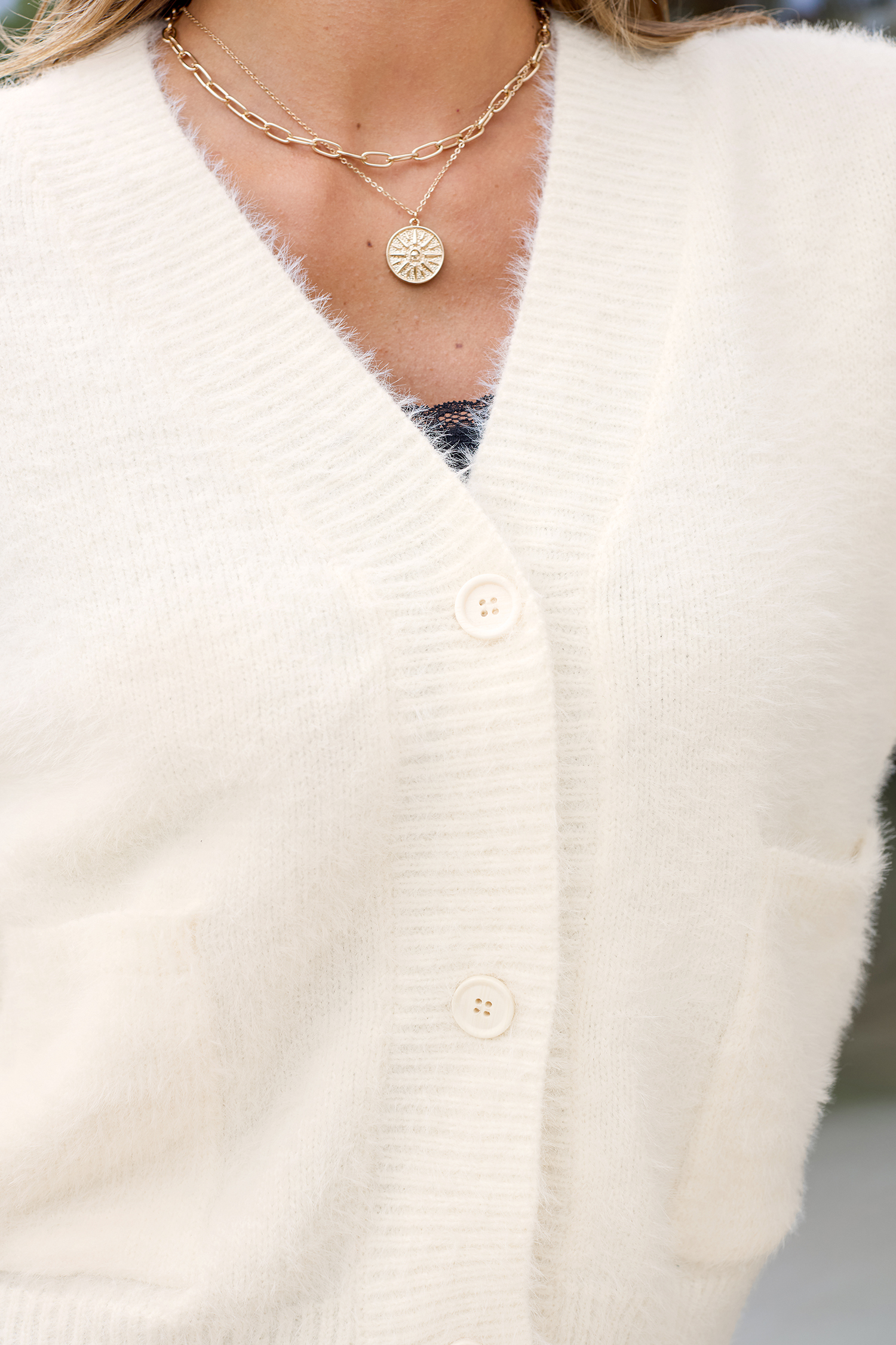 Cupshe Vanilla Cream White Cardigan