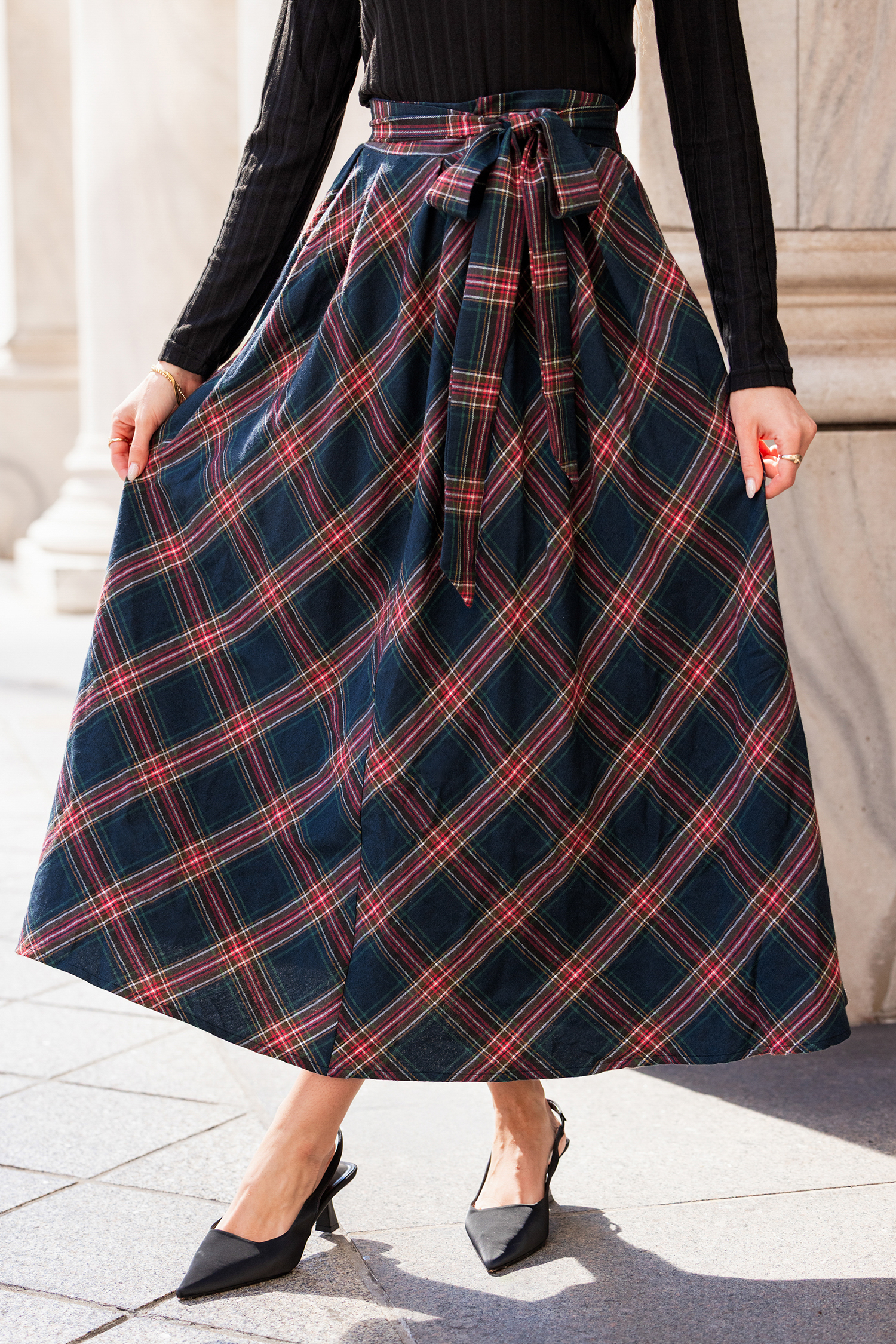 Book Club Plaid Maxi Skirt