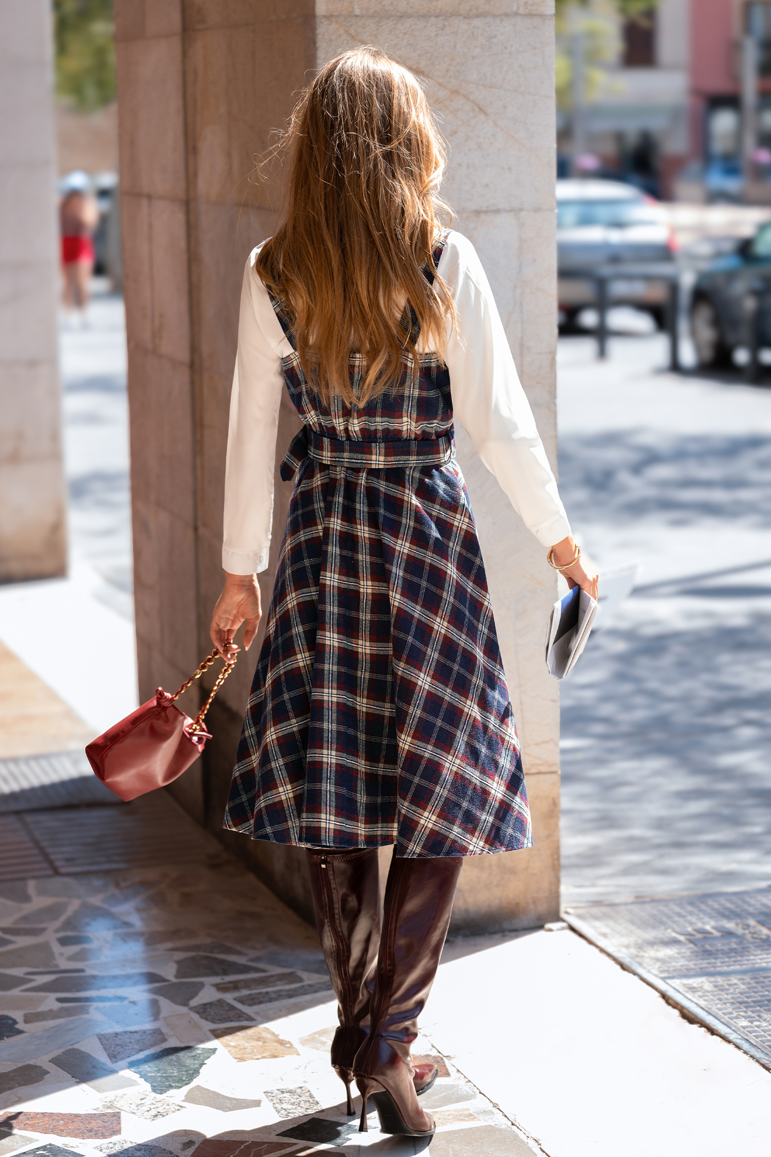Cupshe Heritage Check Plaid Midi Dress In Multi