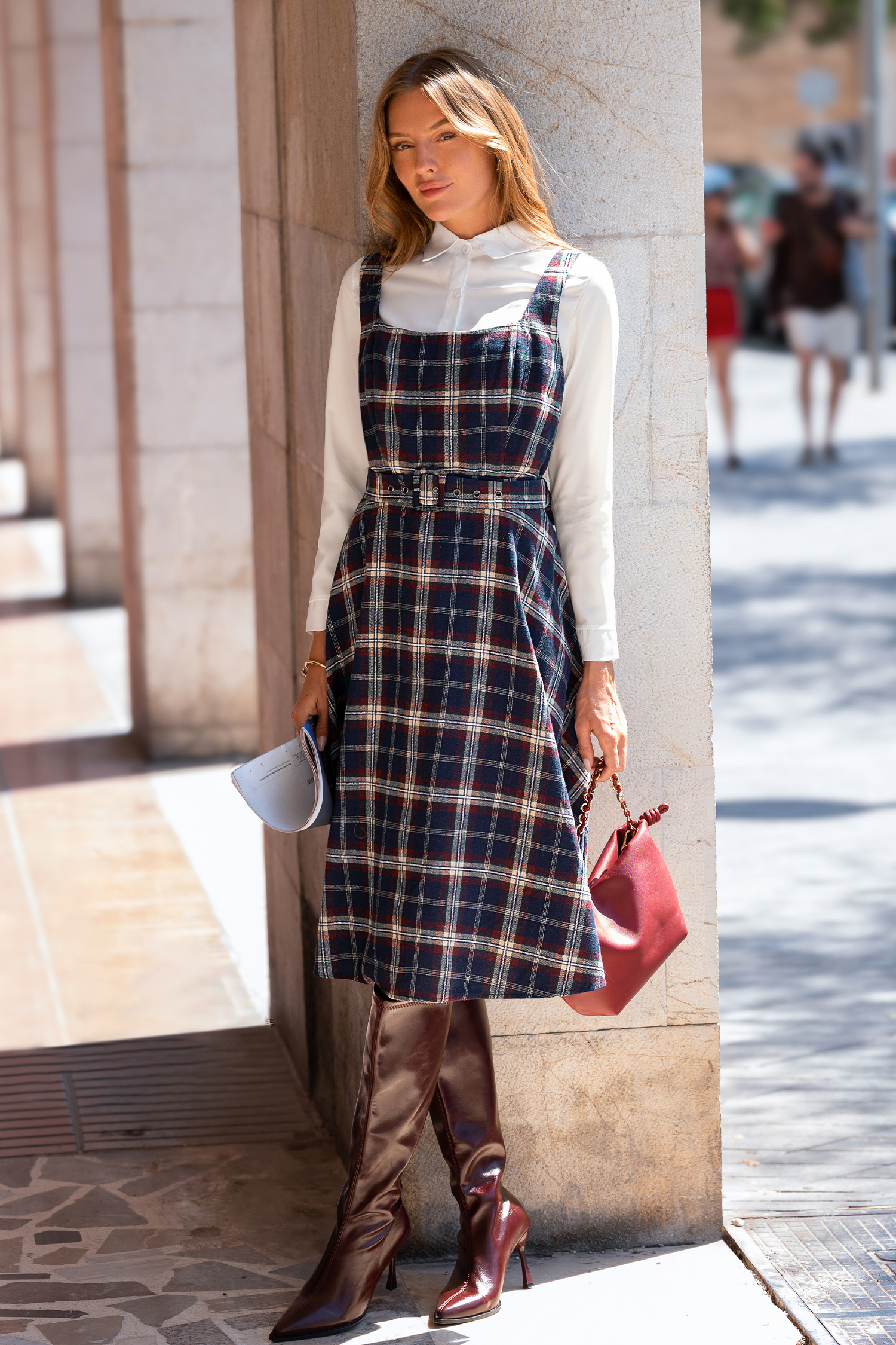 Cupshe Heritage Check Plaid Midi Dress In Multi