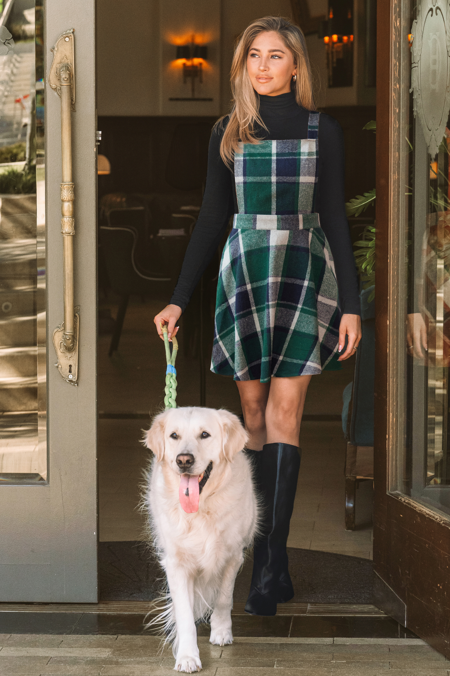 Cupshe In The Library Plaid Mini Dress In Black