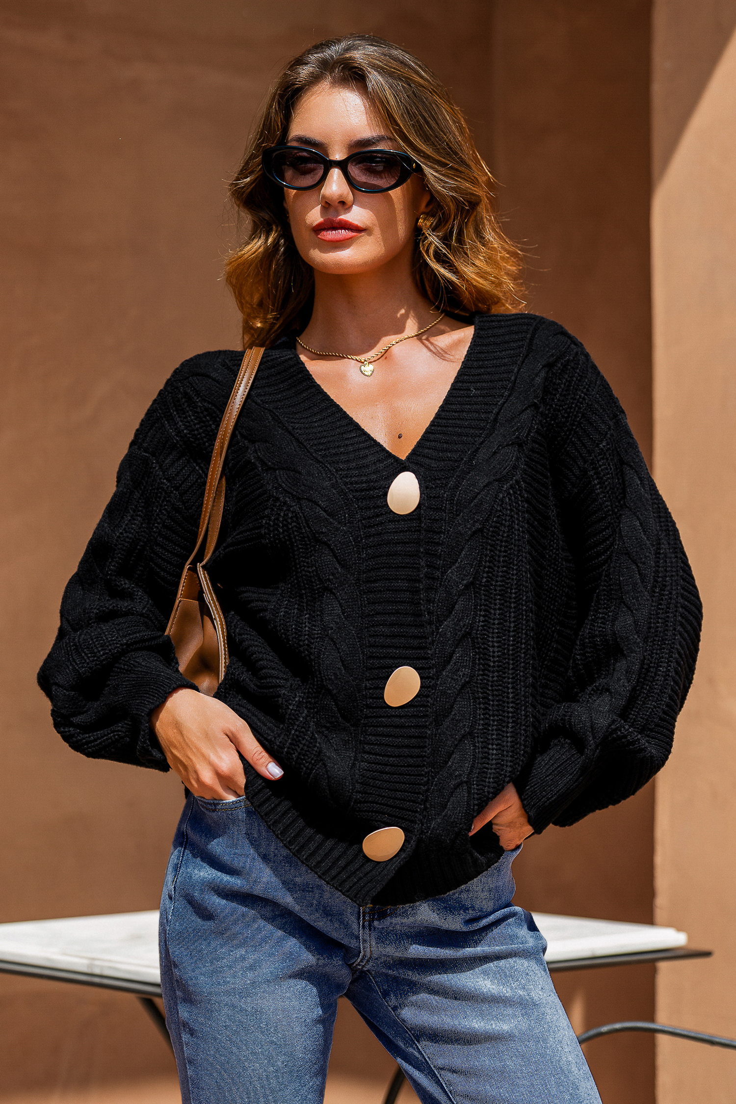 Cupshe Big Hug Black Cardigan