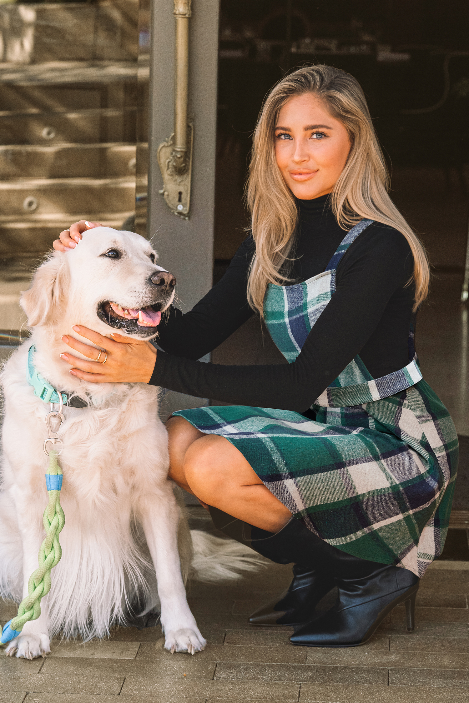 Cupshe In The Library Plaid Mini Dress In Black