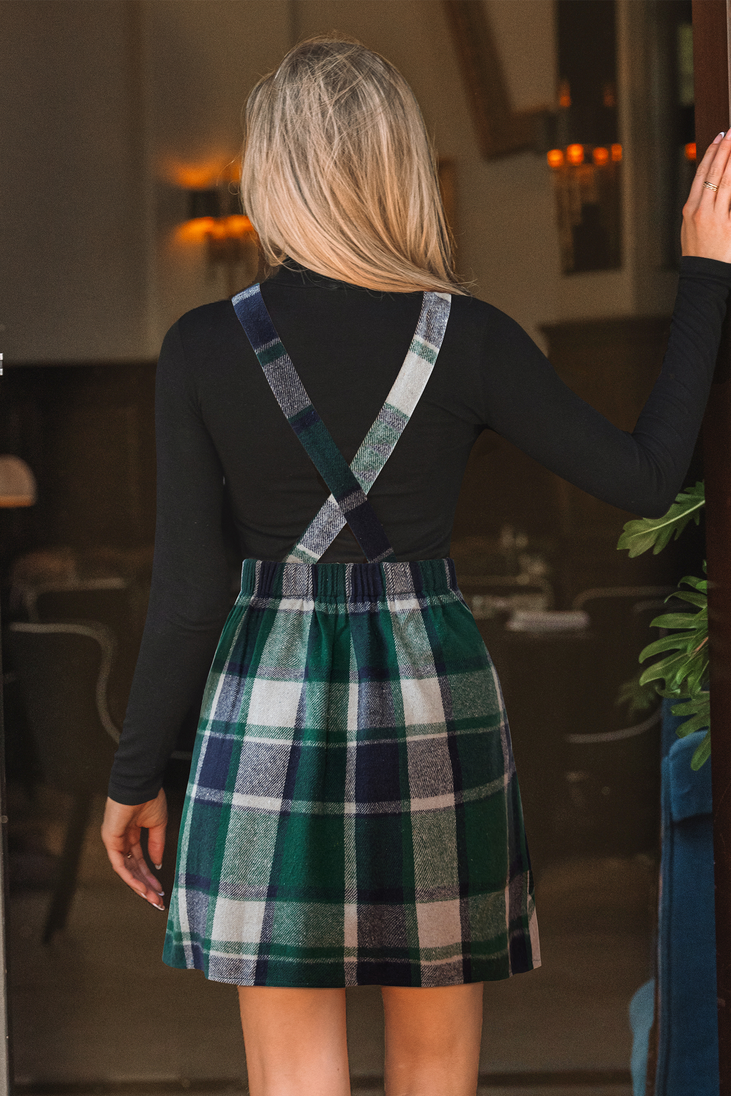 Cupshe In The Library Plaid Mini Dress In Black