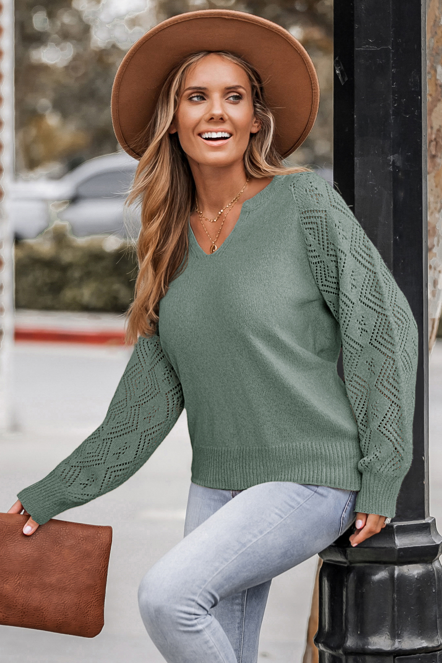 Cupshe Quiet Grove Green Sweater