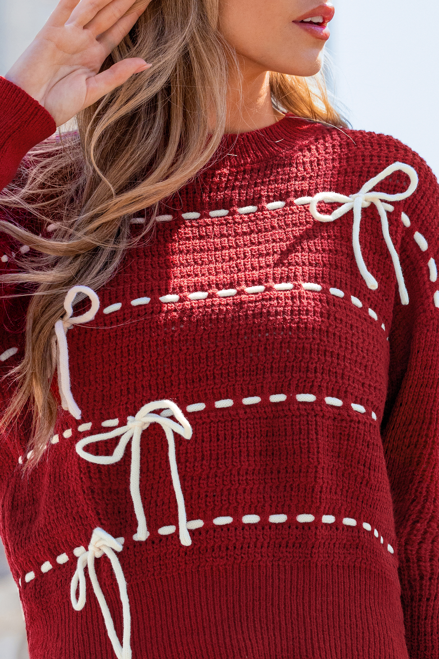 Cupshe Take A Bow Red Sweater