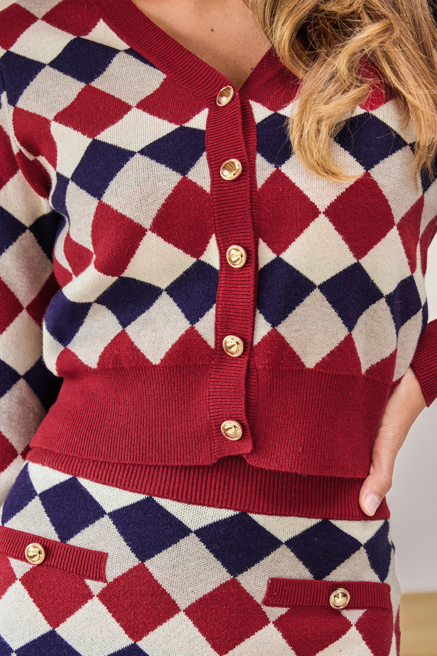 Cupshe High Achiever Argyle Cardigan