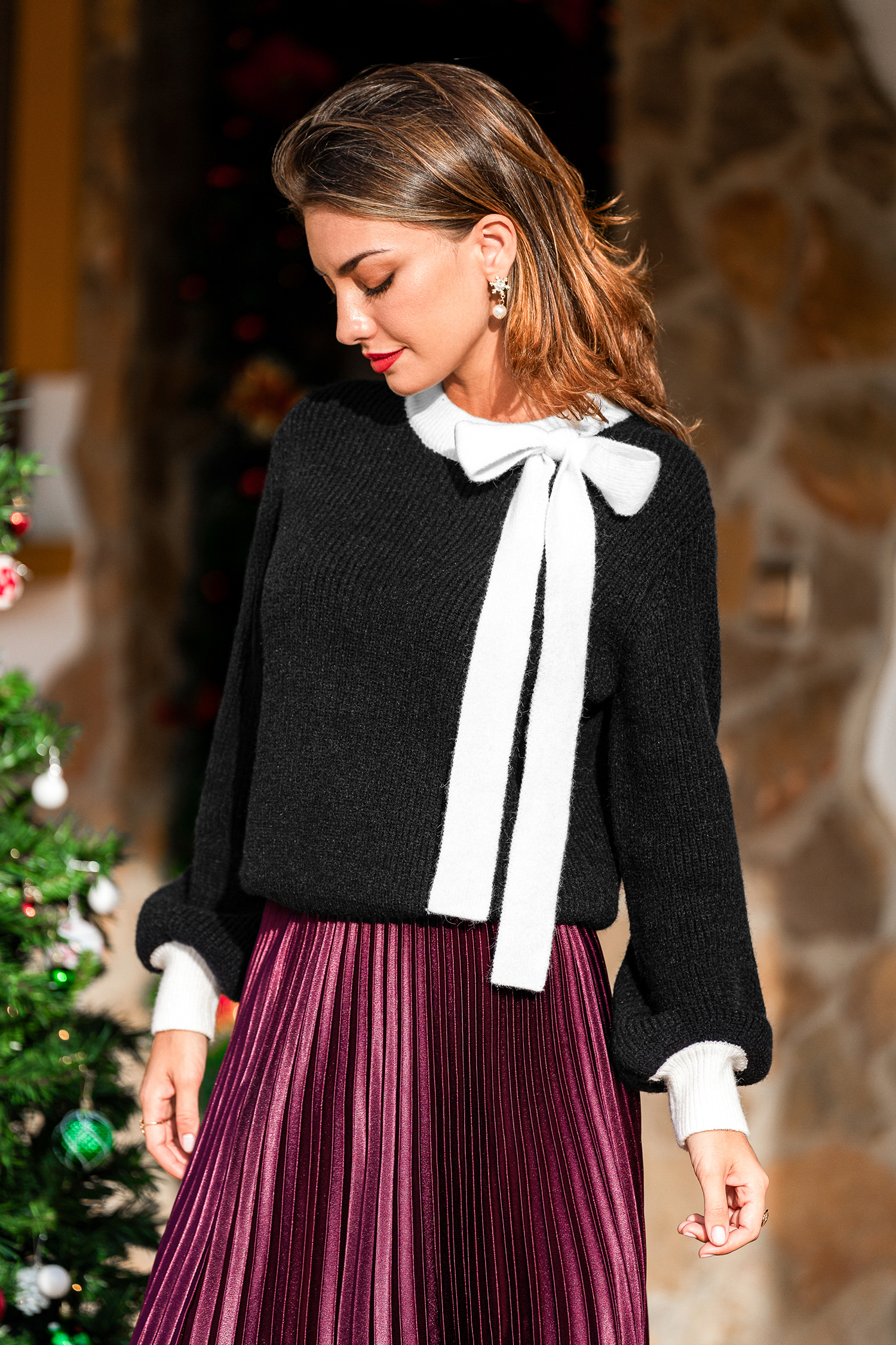 Cupshe Holly Two-toned Sweater