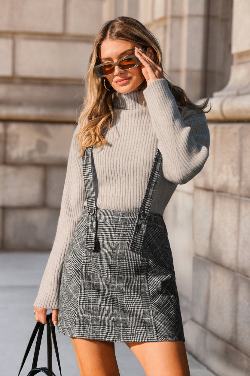 Minifalda a cuadros Room to Bloom