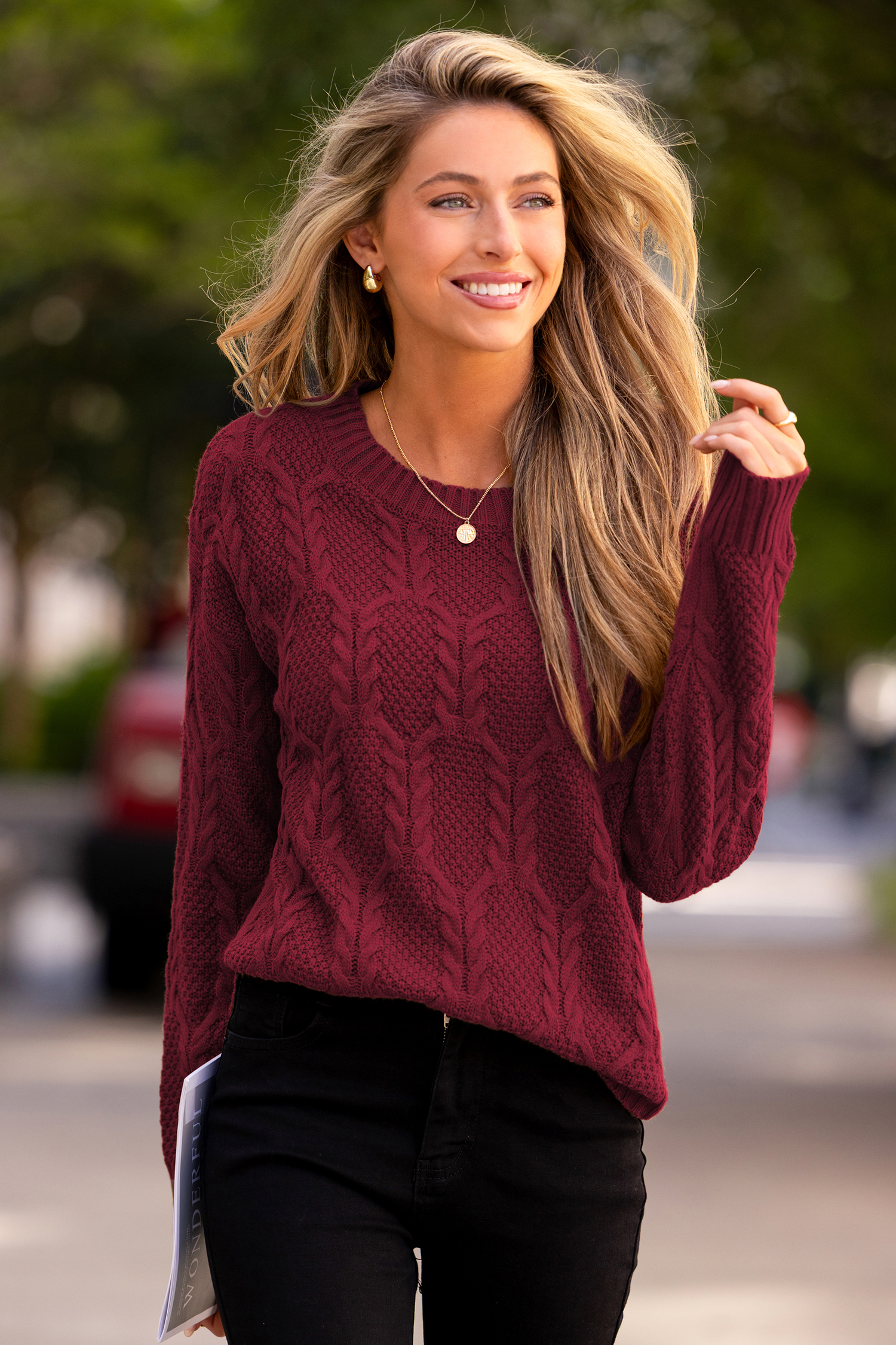 Cupshe Toasting Marshmallows Red Sweater