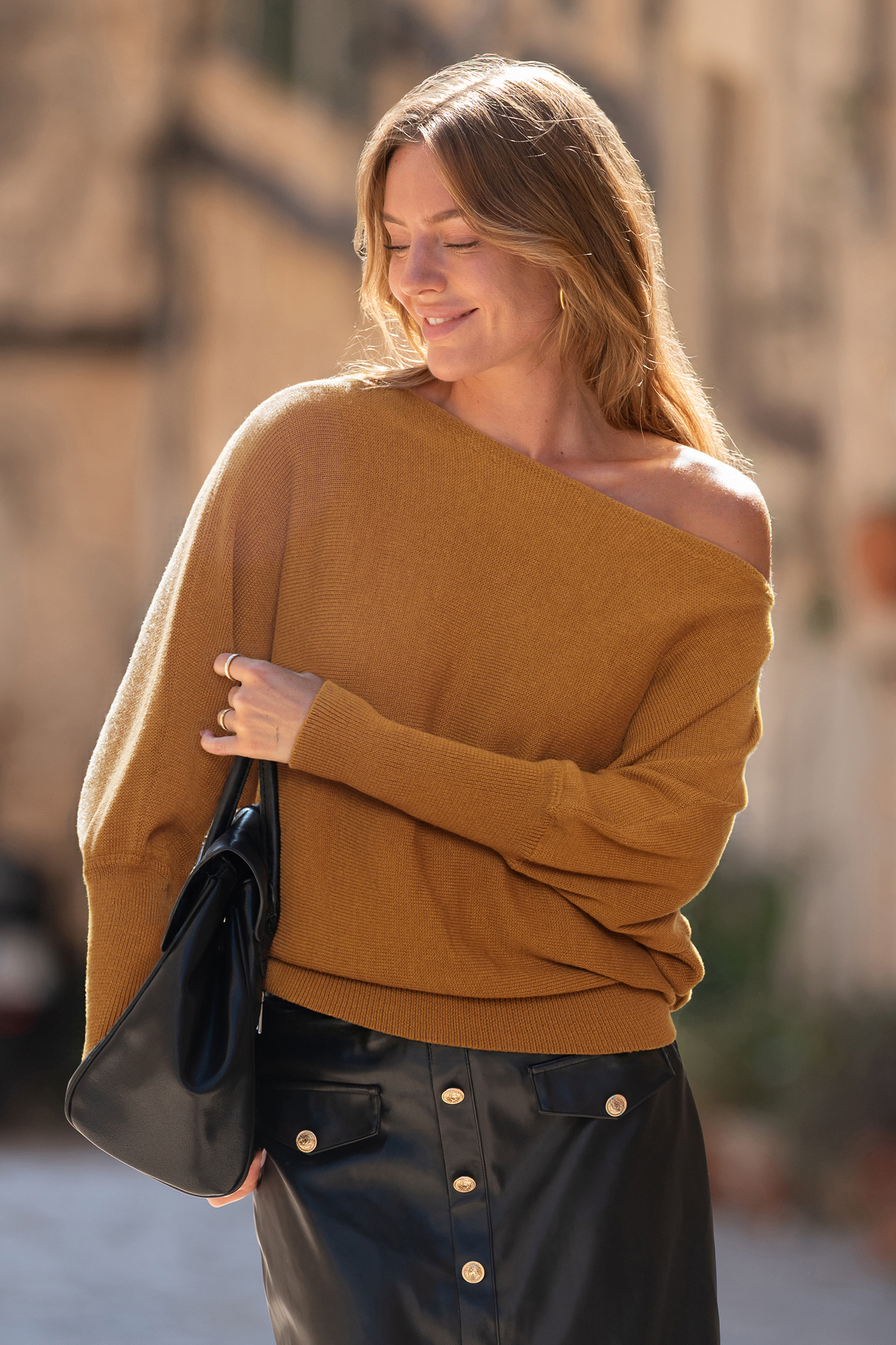 Cupshe Butterscotch Bliss Brown Sweater