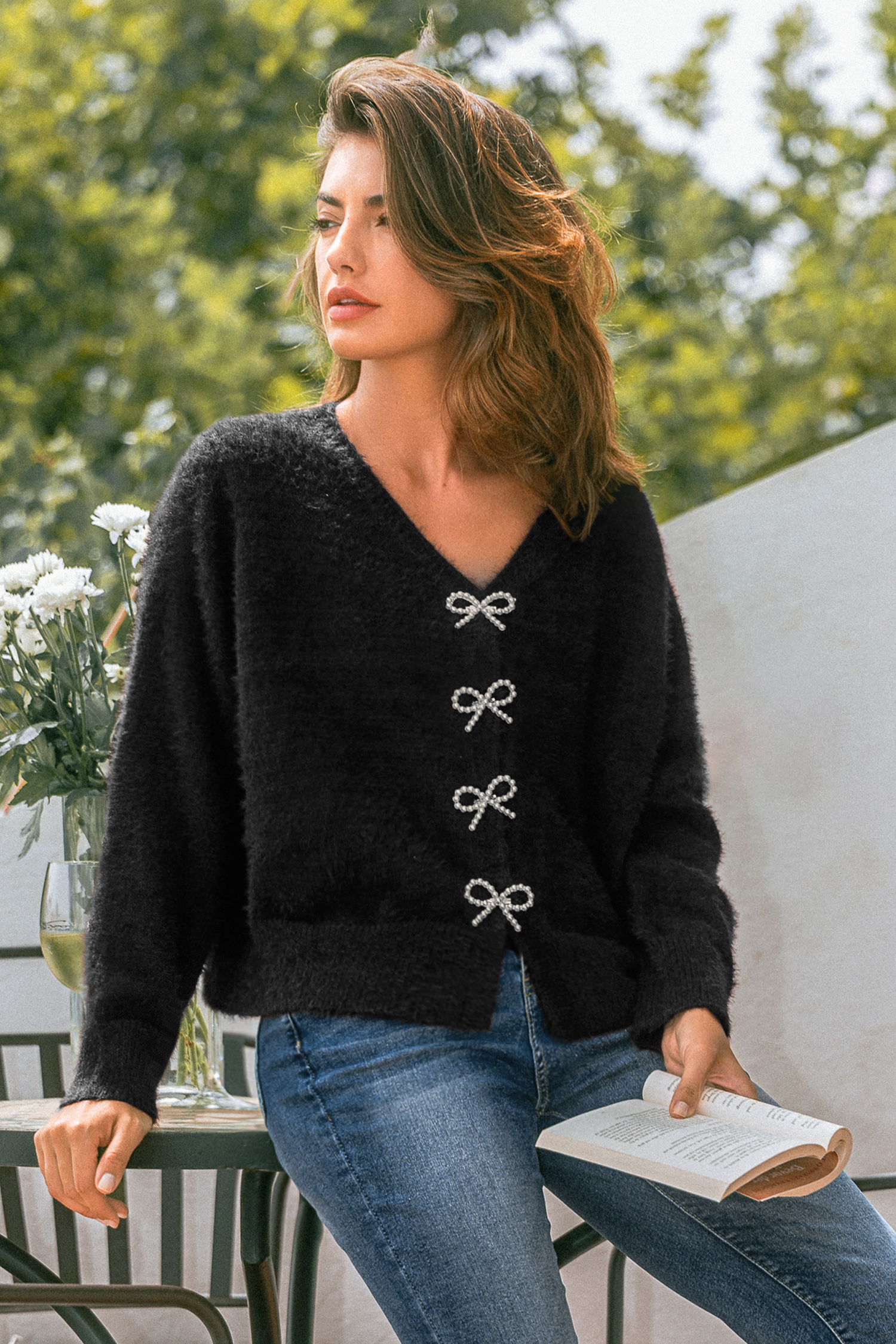 Cardigan nero Autumn Glow