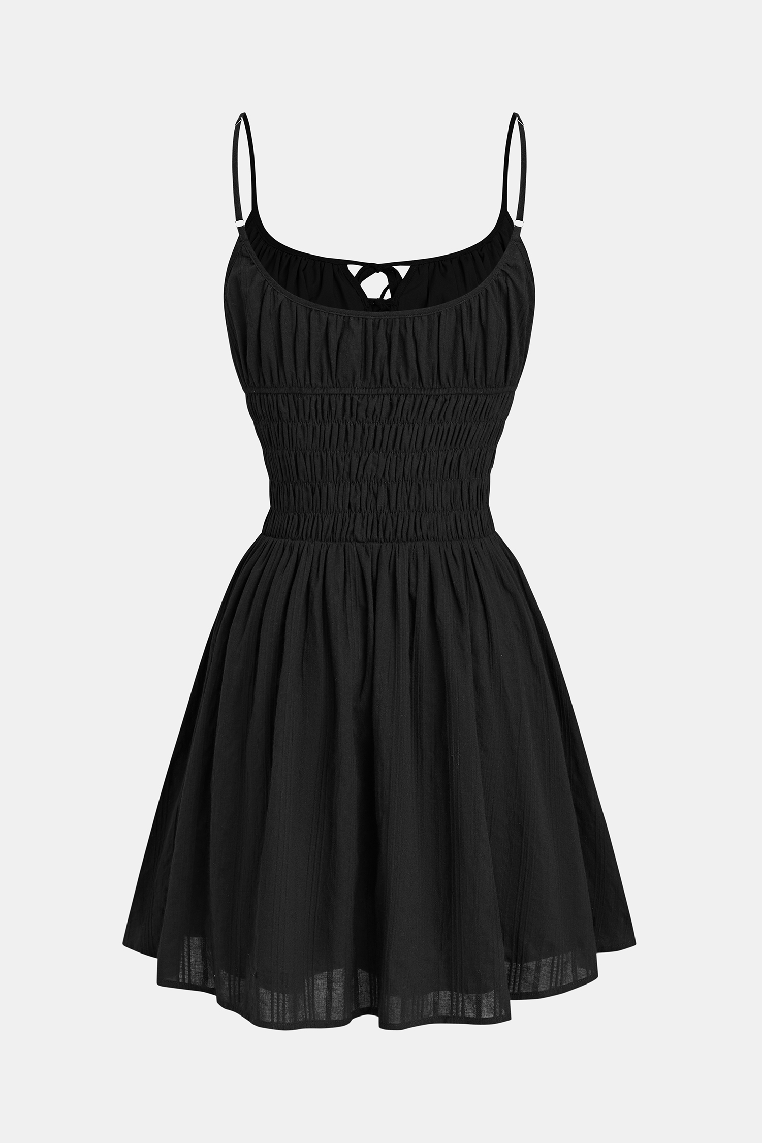 Schwarzes Ärmelloses Minikleid aus Baumwolle