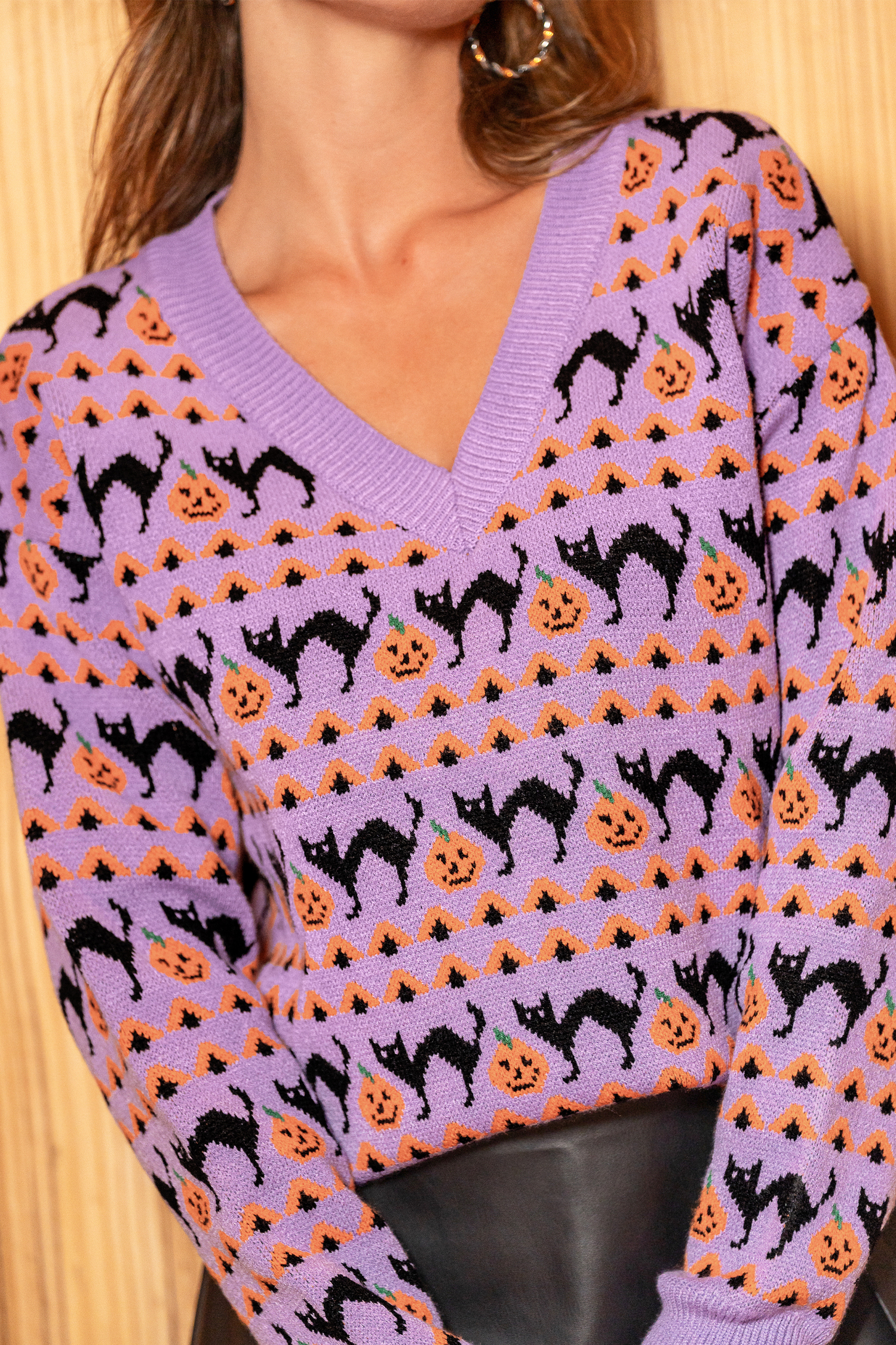 Cupshe Good Luck Halloween Sweater