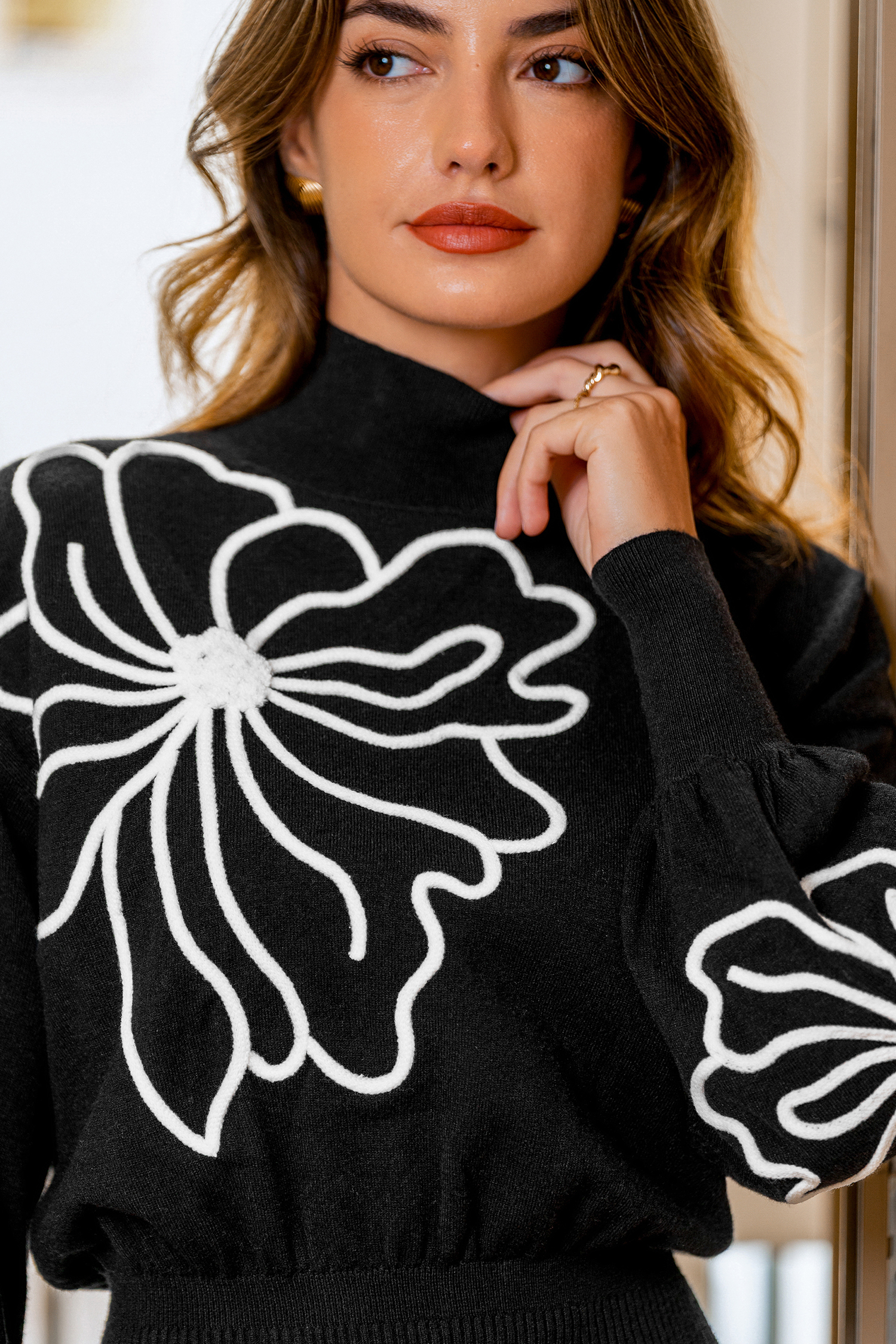 Cupshe You're The One Black Sweater Dress In Black