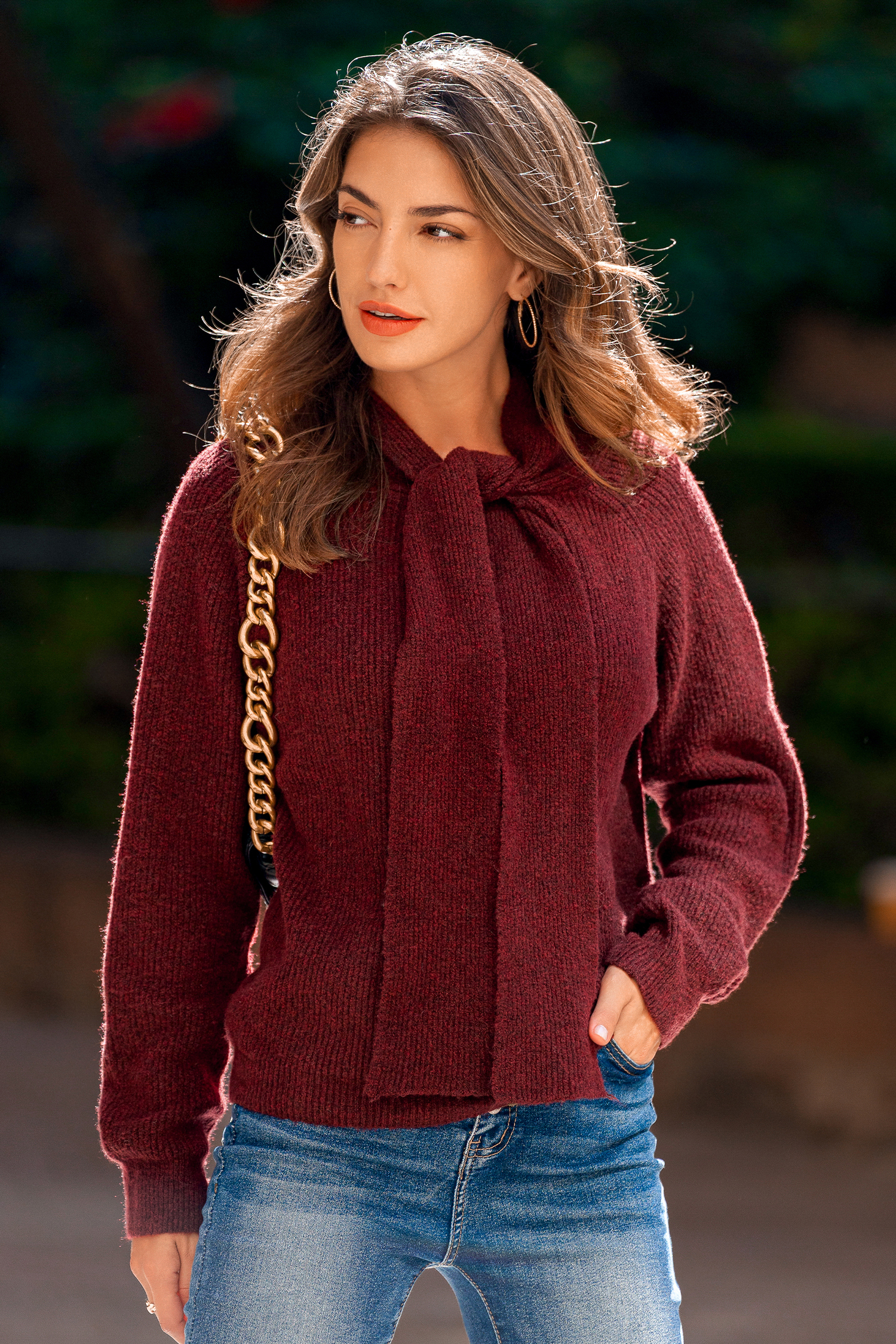 Cupshe Finishing Touch Red Sweater In Multi