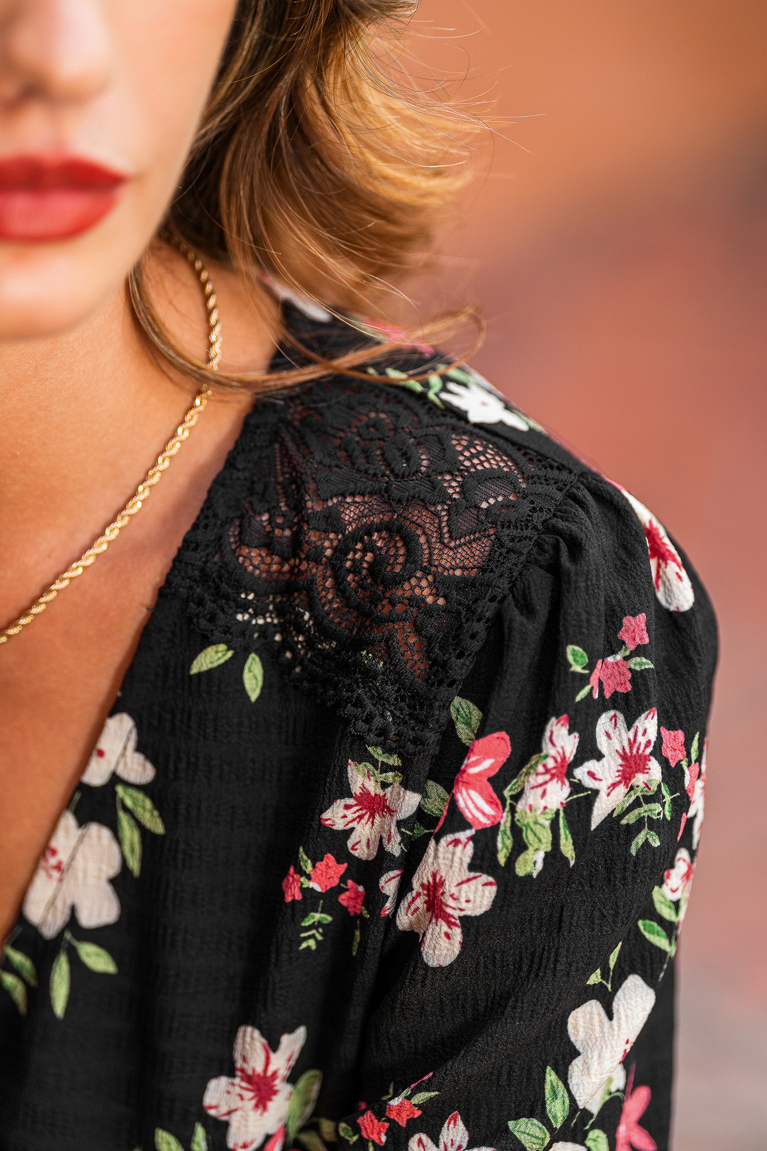 Cupshe Little Things Floral Maxi Dress In Black