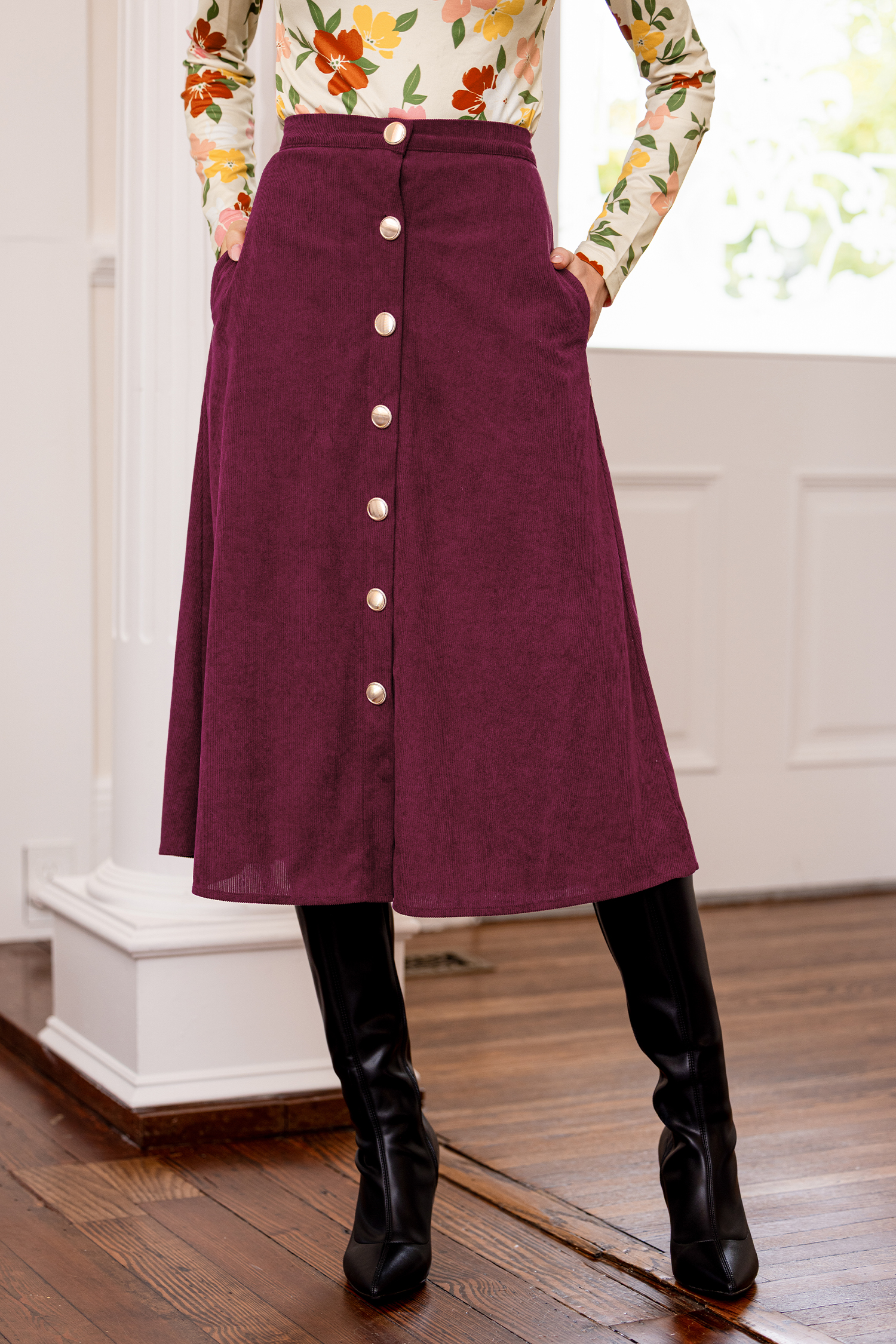 Gonna midi rossa "Crush On You"