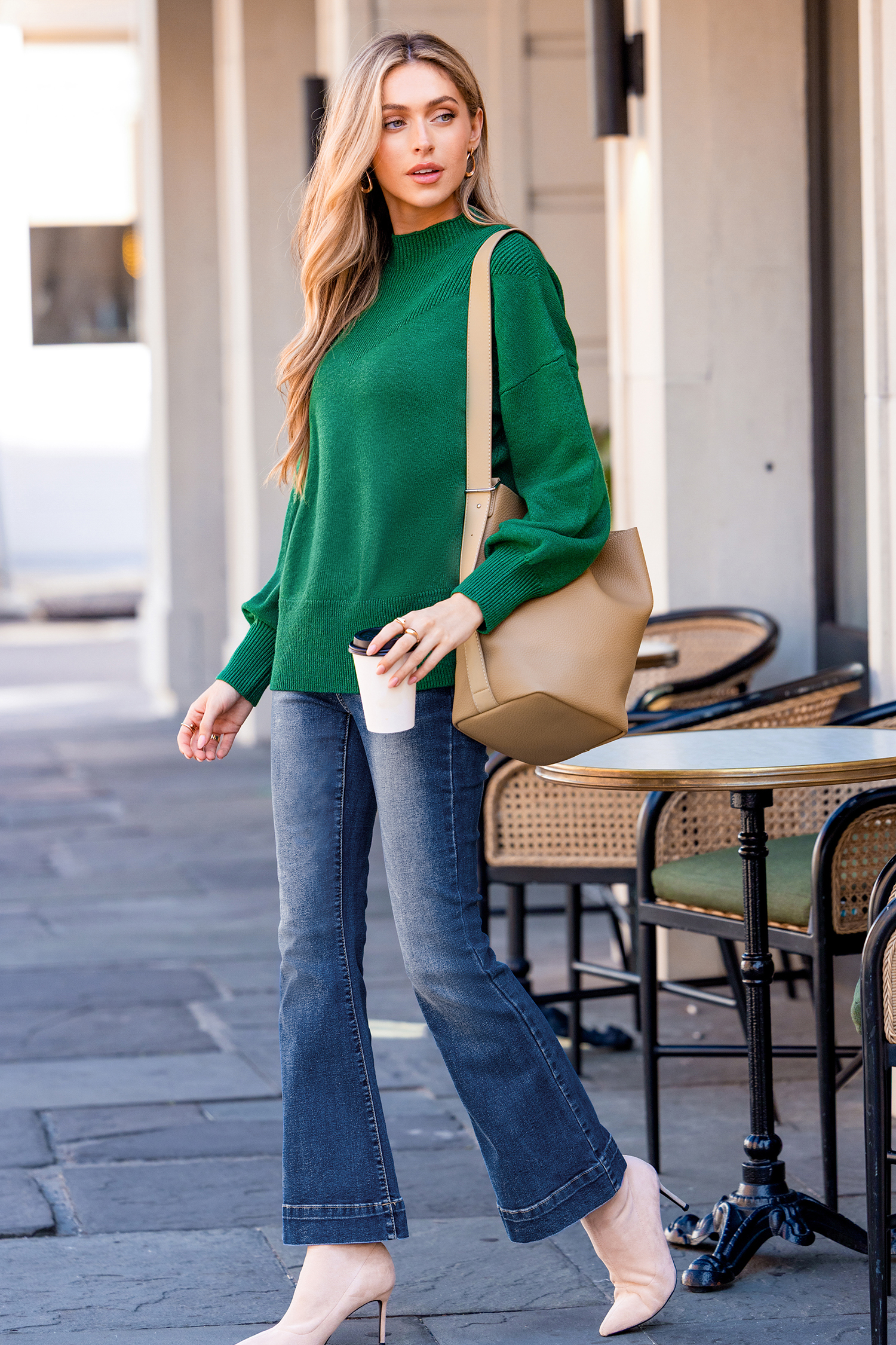 Cupshe Vintage Cut Green Sweater In Green