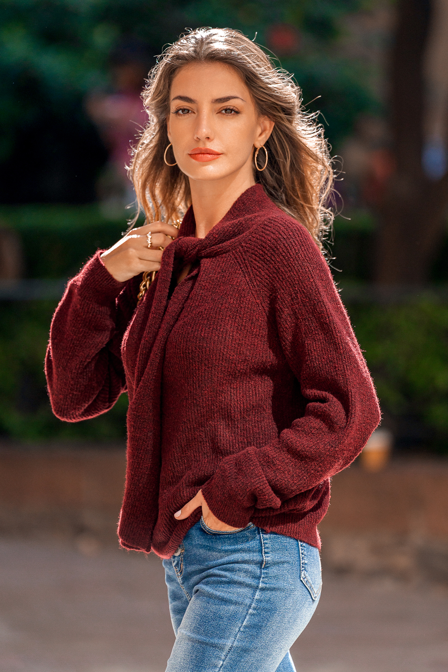 Cupshe Finishing Touch Red Sweater In Multi