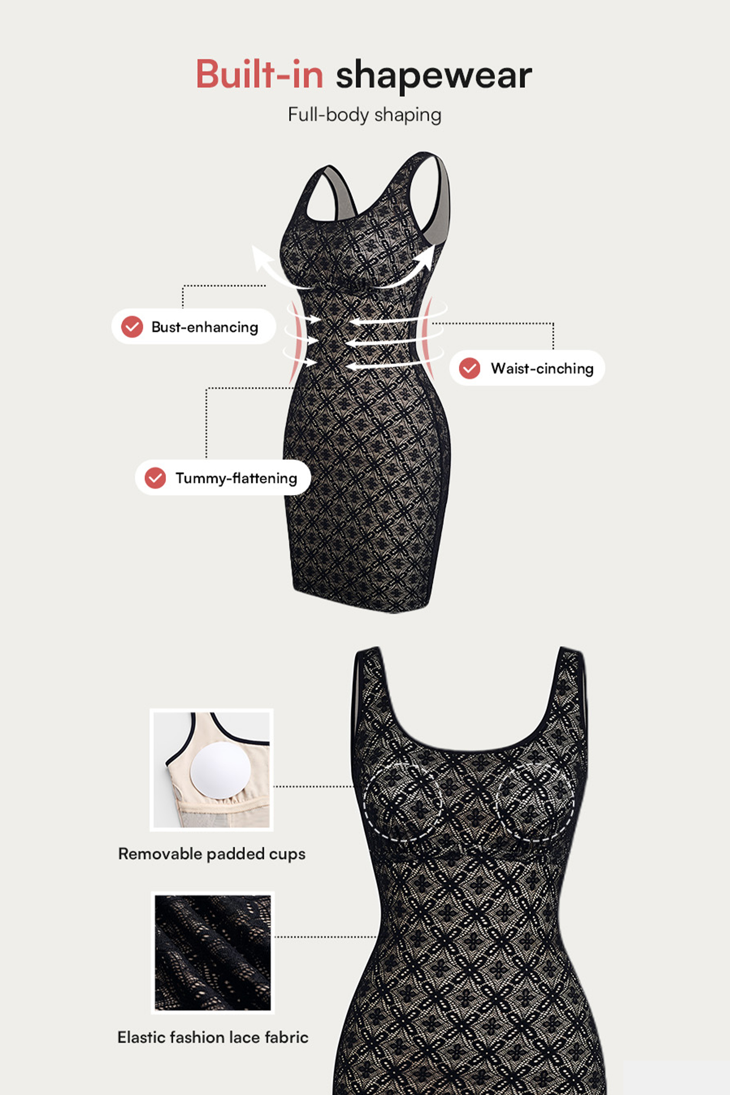 Cupshe Rare Find Geo Mini Dress In Black