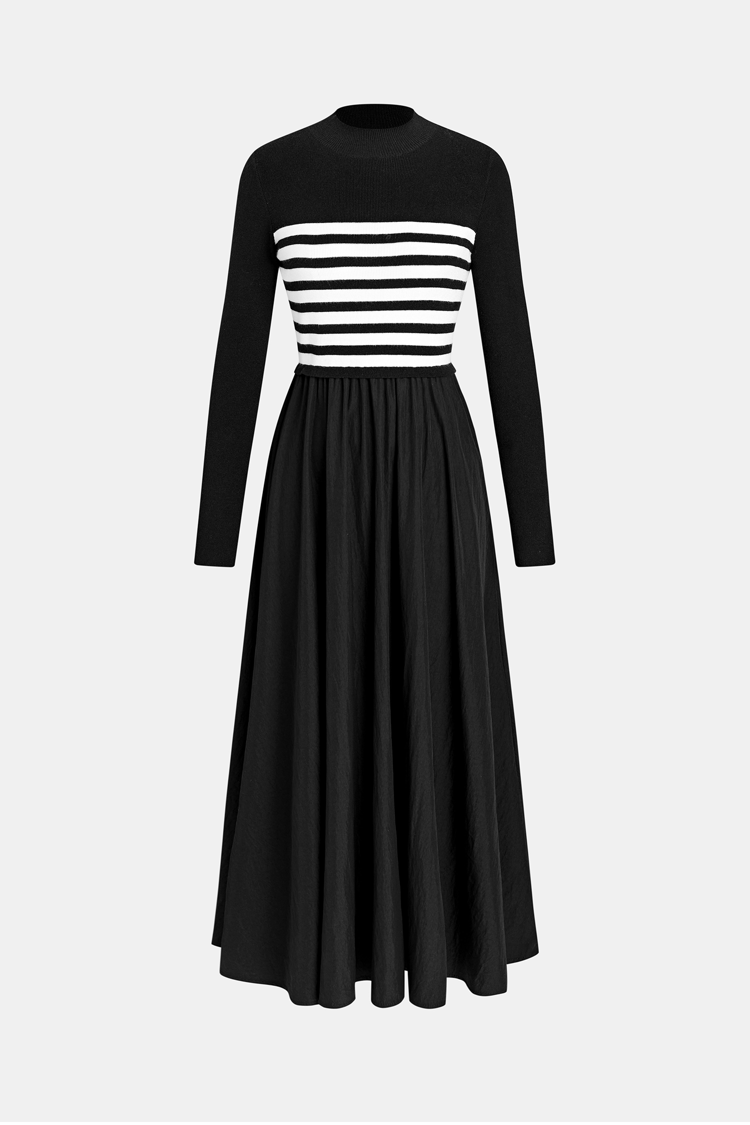 Cupshe City Muse Striped Sweater Dress In Black