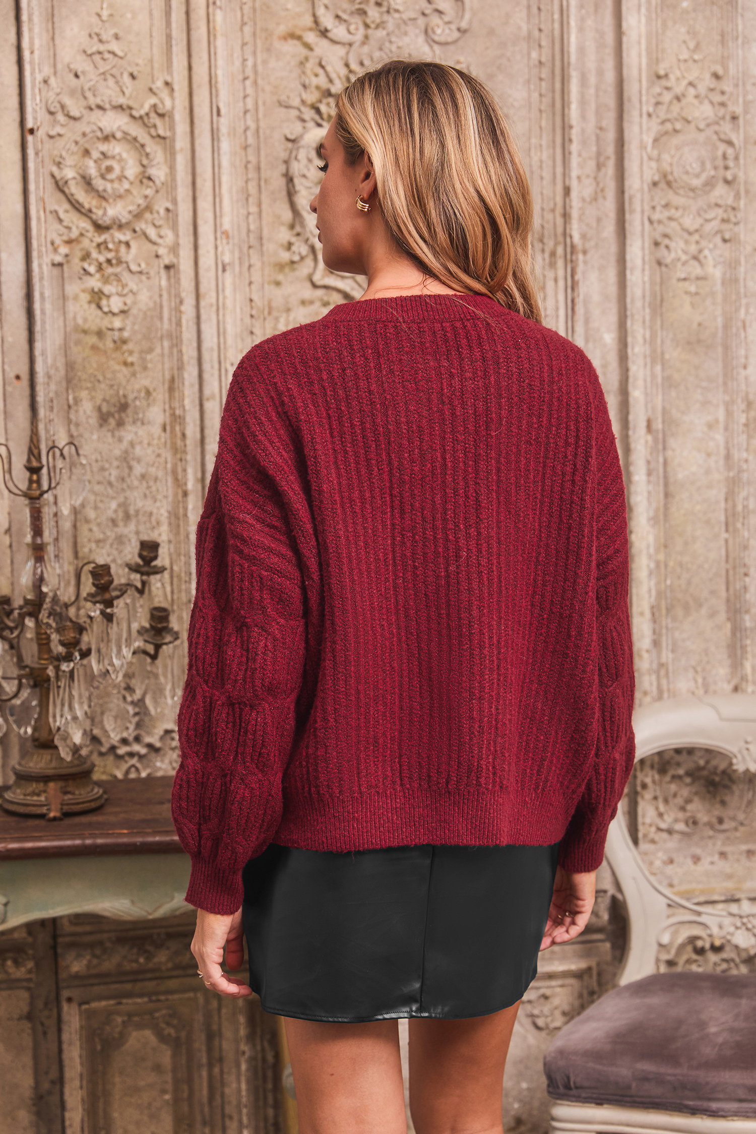 Cupshe Peppermint Twist Red Sweater