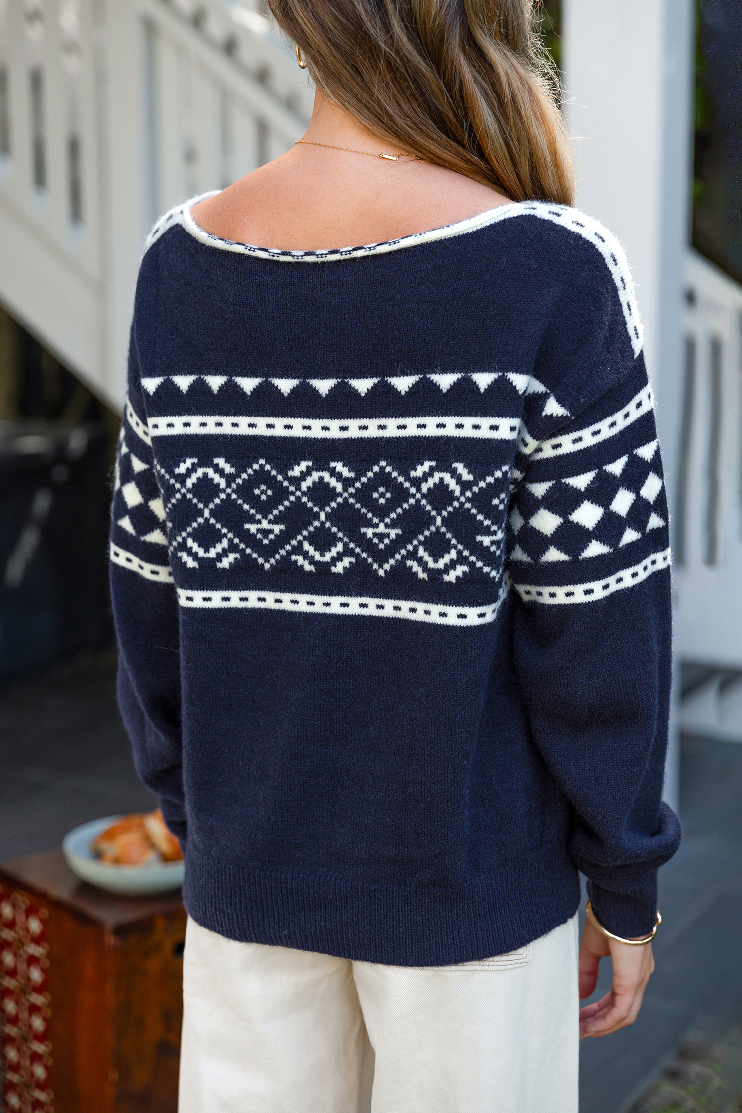 Cupshe Off The Hook Blue Sweater