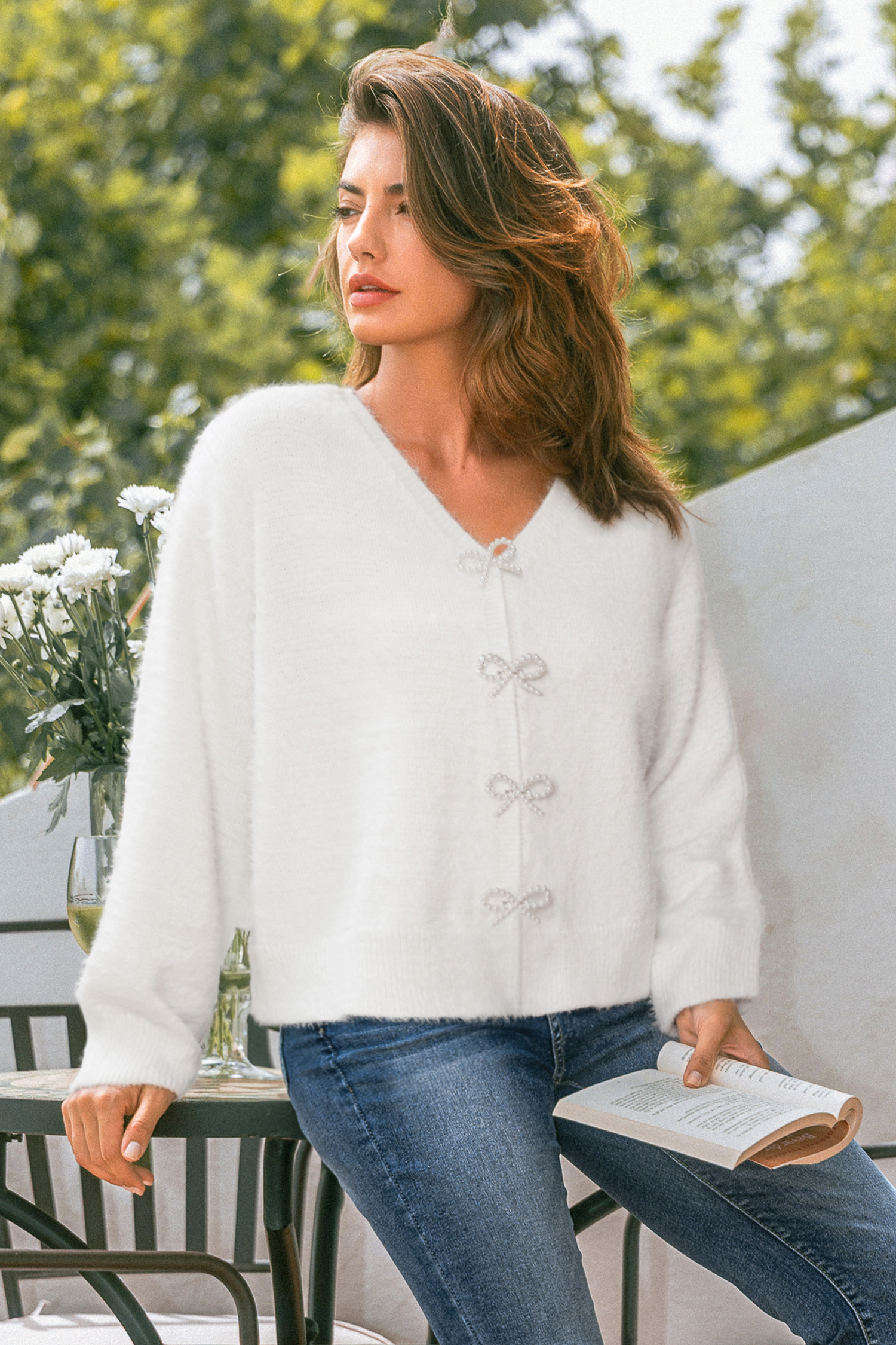 Cardigan bianco Autumn Glow