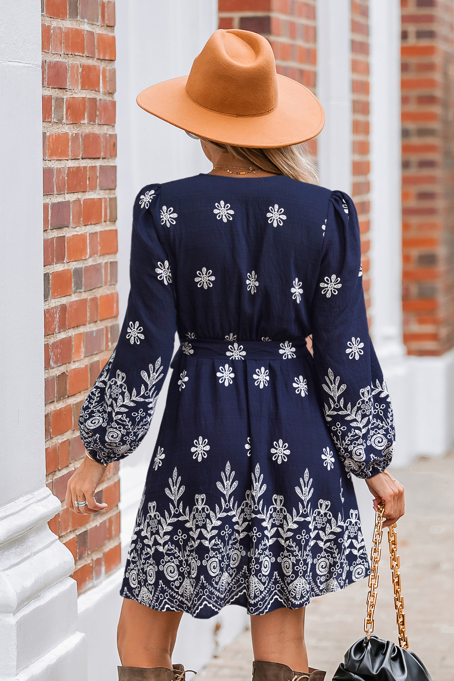 Cupshe Play Your Cards Floral Mini Dress In Blue