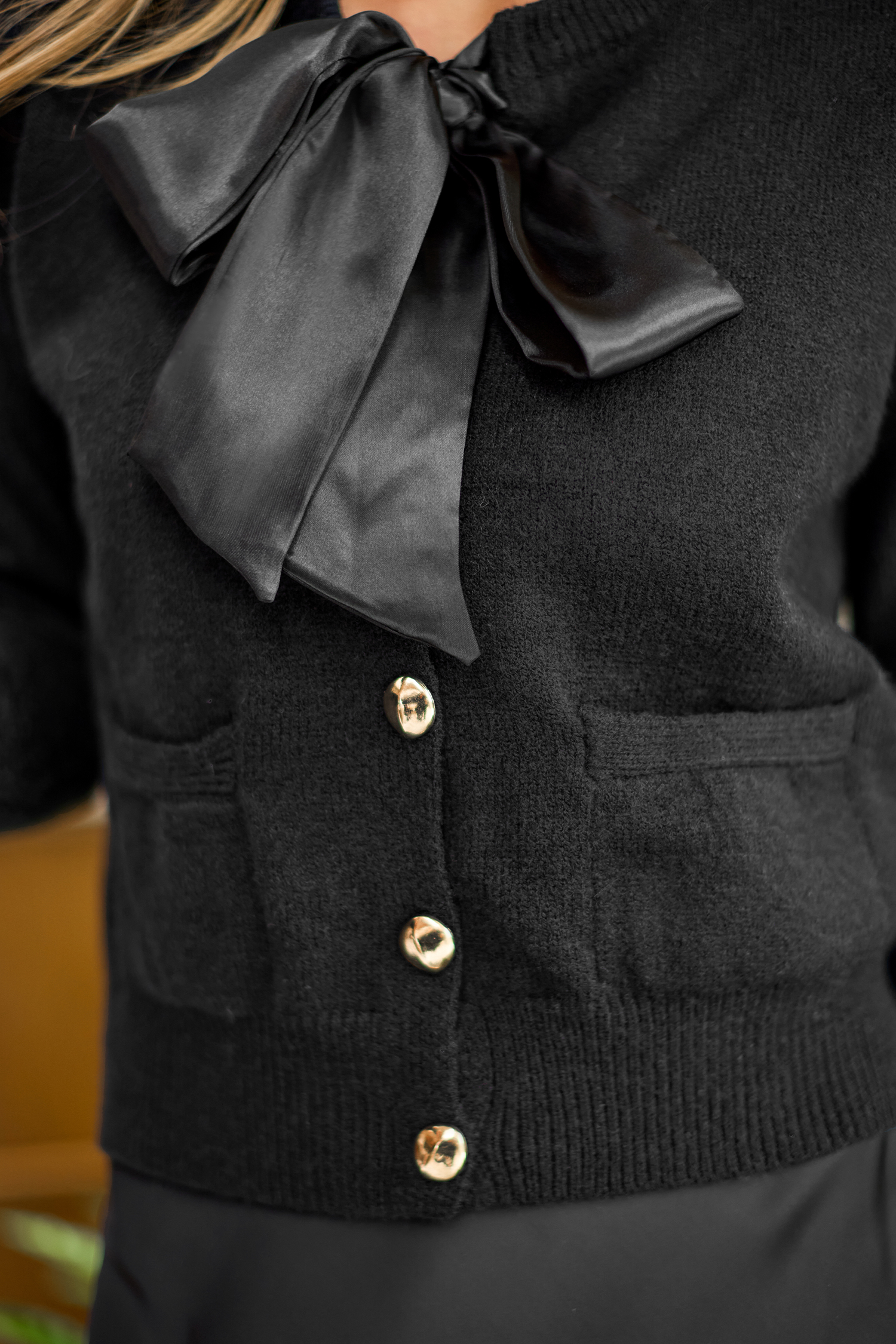 Cupshe Sweet Gesture Black Cardigan In Black