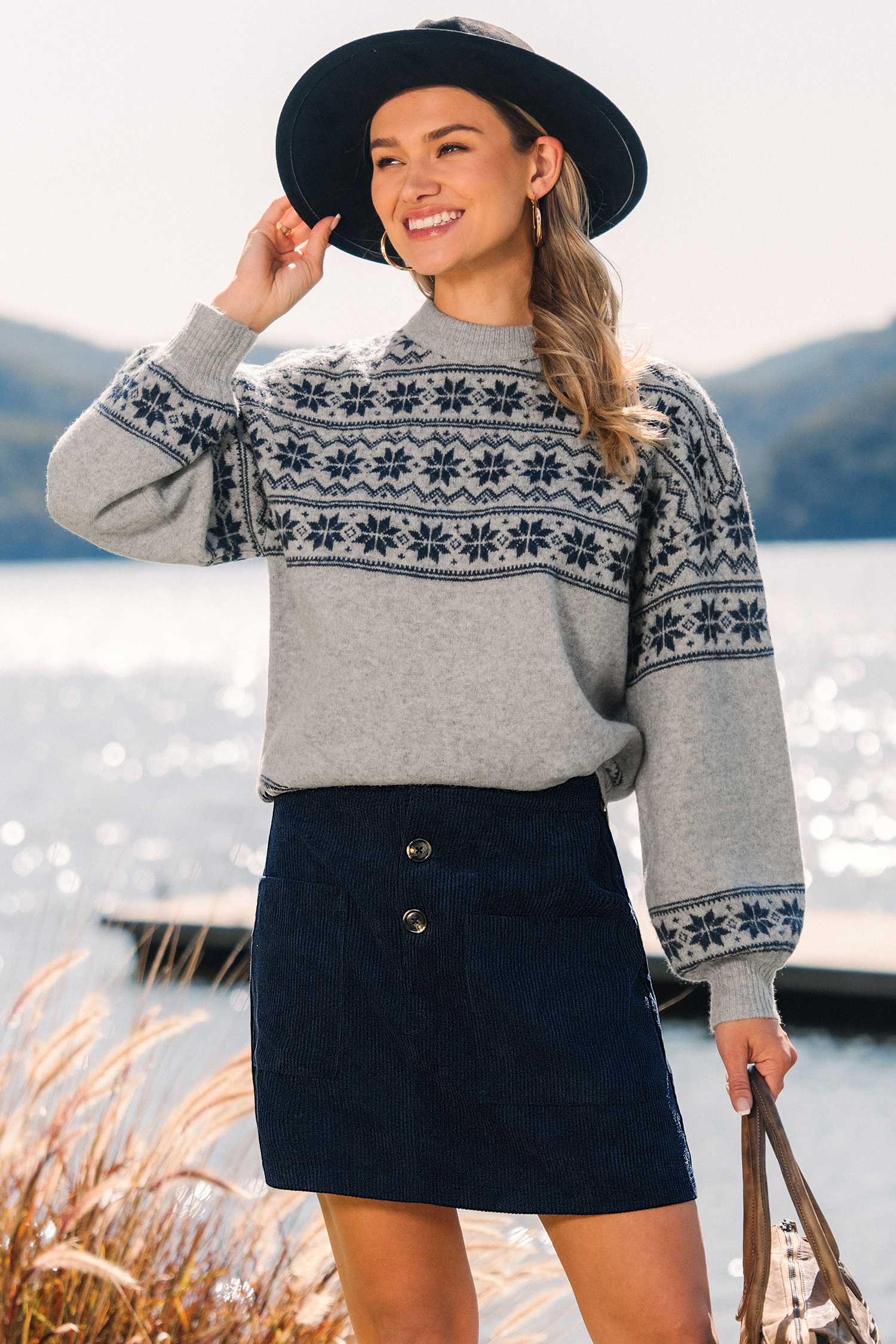 Cupshe Raining Snowflakes Christmas Sweater